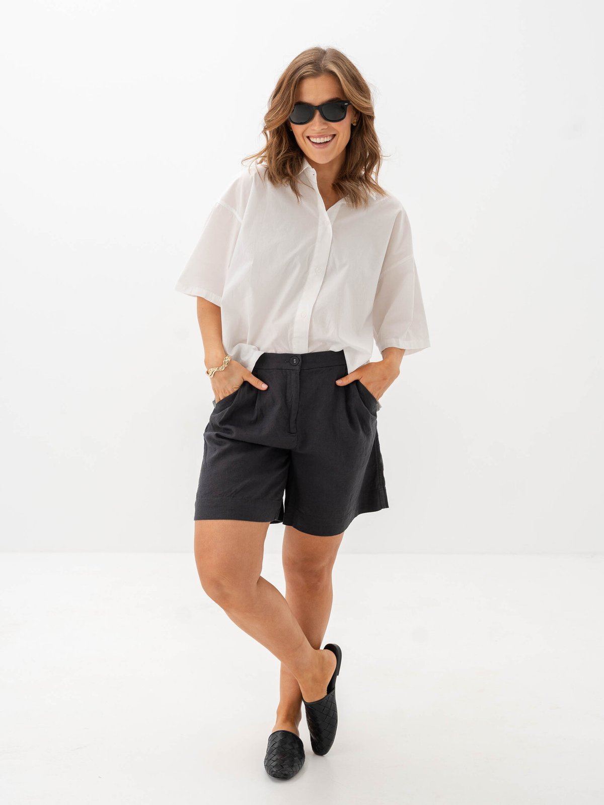 MSCH Copenhagen Pennie Ginia High Waist Shorts Phantom