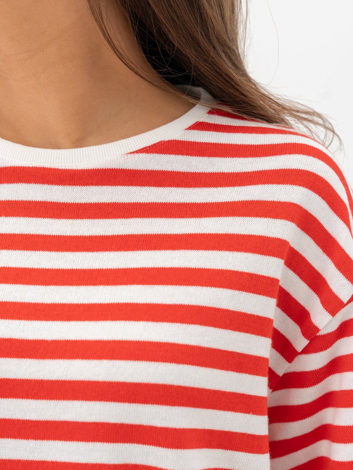 MSCH Copenhagen Kemba Bahara Short Sleeve Pullover V Ice/F Scarlet