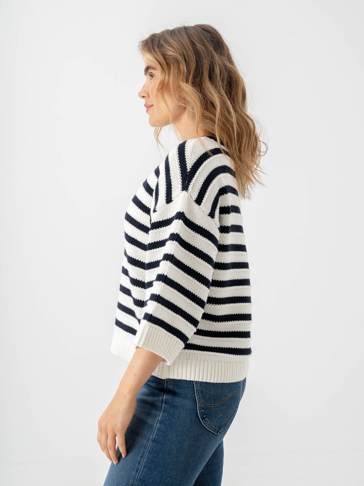 MSCH Copenhagen Leika Jillena 3/4 Pullover Egret / Sky Captain