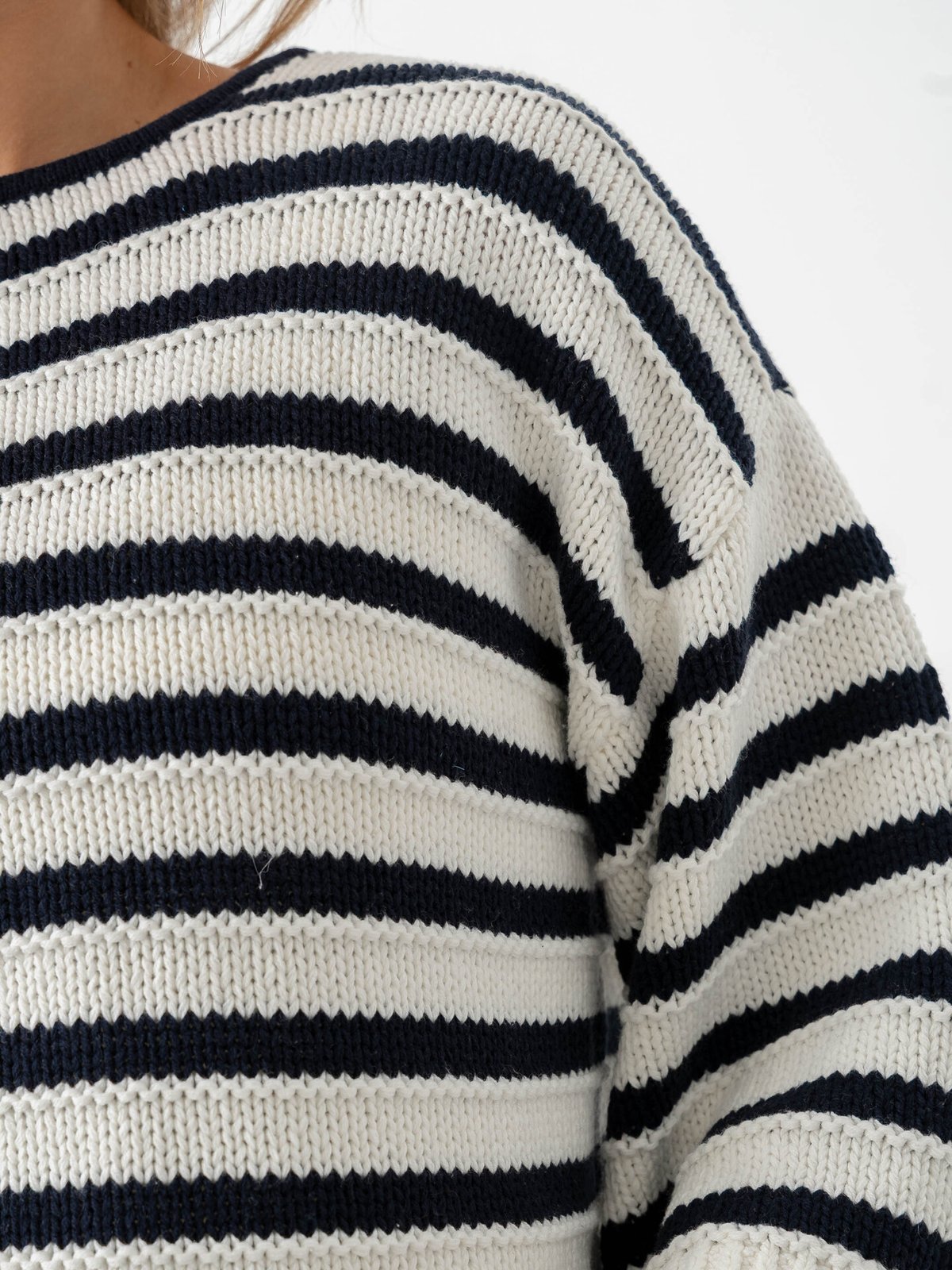 MSCH Copenhagen Leika Jillena 3/4 Pullover Egret / Sky Captain