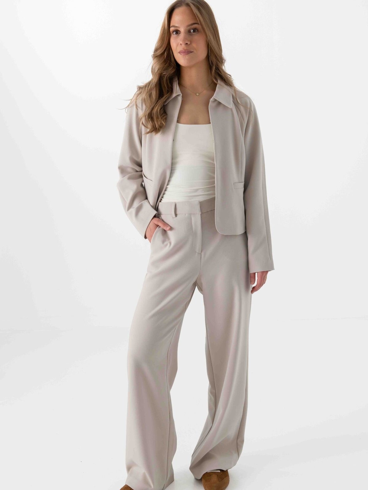 MSCH Copenhagen Macy Michelle High Waist Wide Pants Regular Peyote