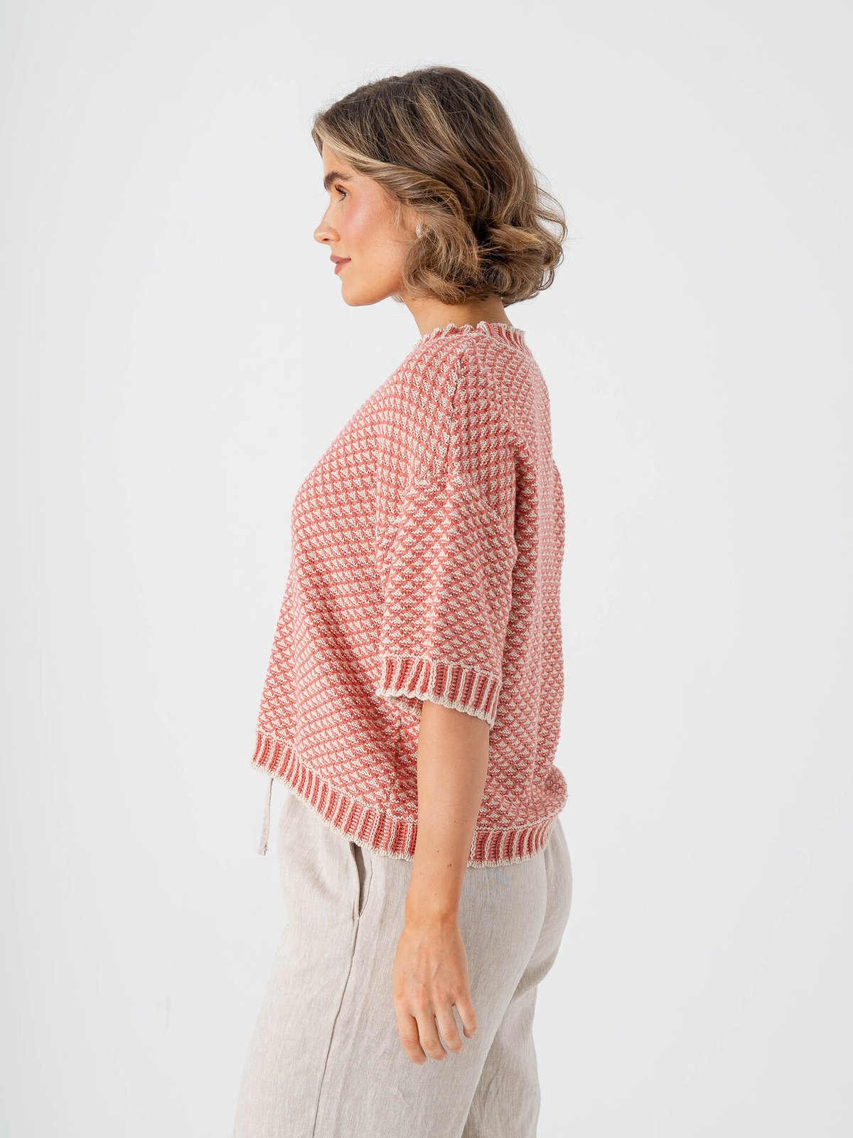 MSCH Copenhagen Catina Pilla 2/4 Pullover Oatmeal / F Rose