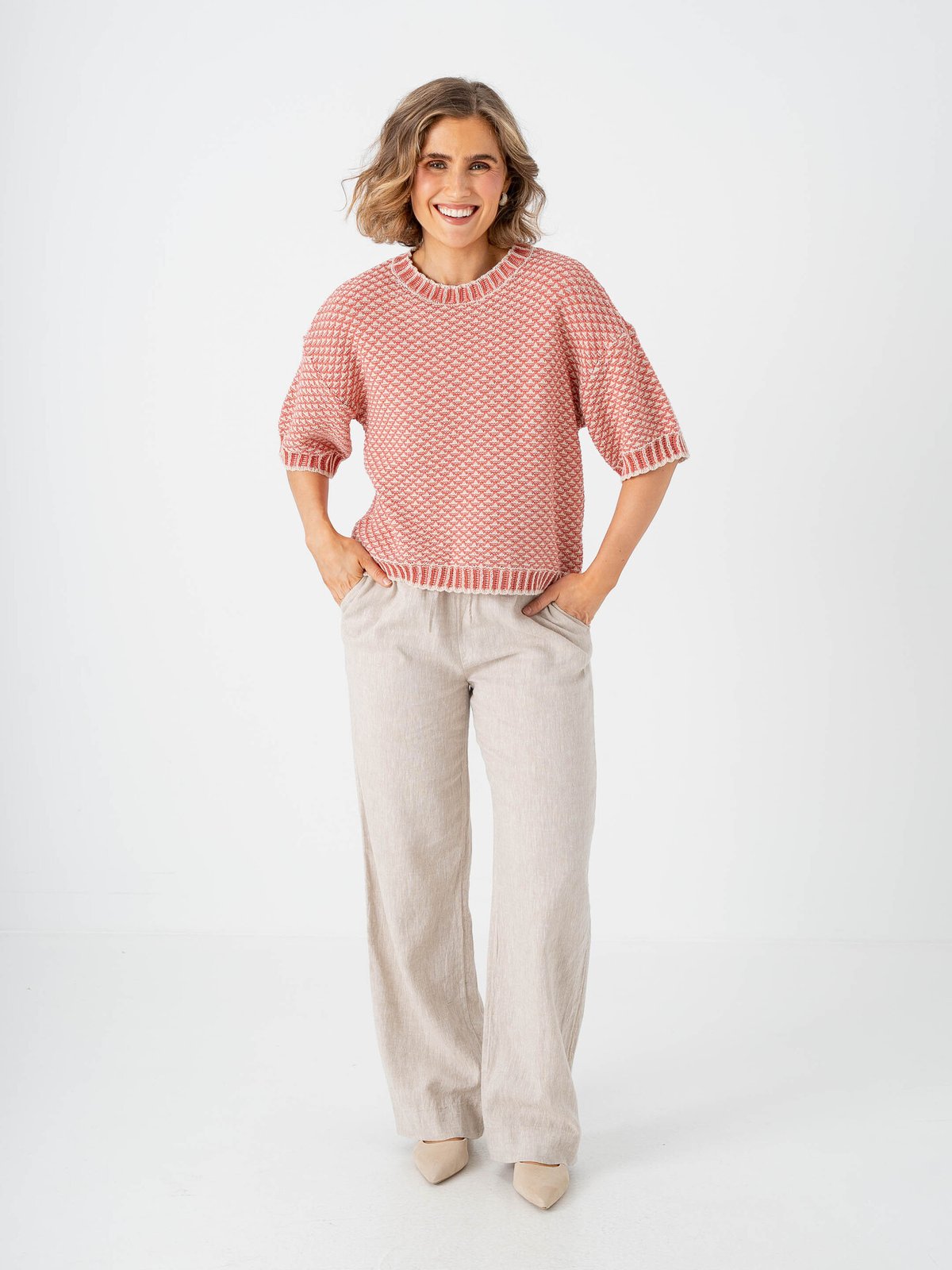 MSCH Copenhagen Catina Pilla 2/4 Pullover Oatmeal / F Rose