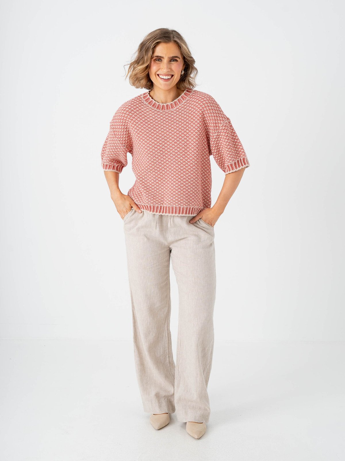 MSCH Copenhagen Catina Pilla 2/4 Pullover Oatmeal / F Rose