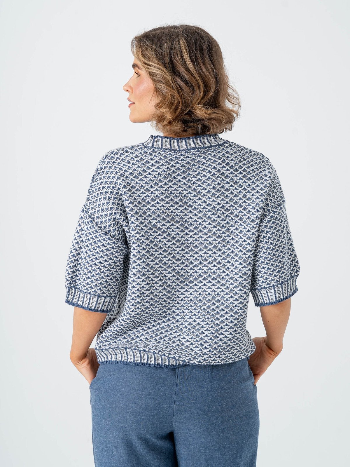 MSCH Copenhagen Catina Pilla 2/4 Pullover V Indigo / Egret