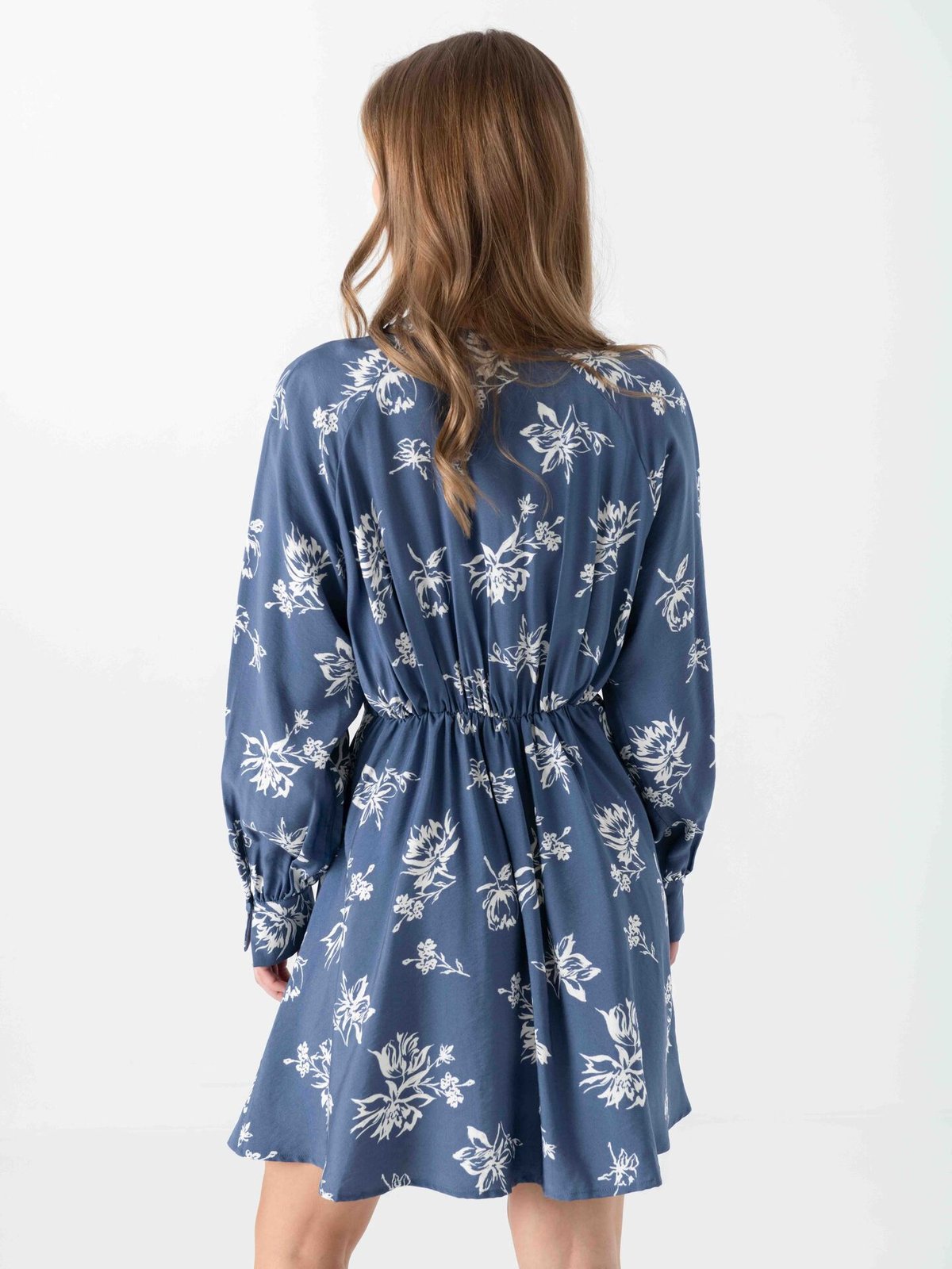 MSCH Copenhagen Andena Amabella Shirt Dress V Indigo Flower