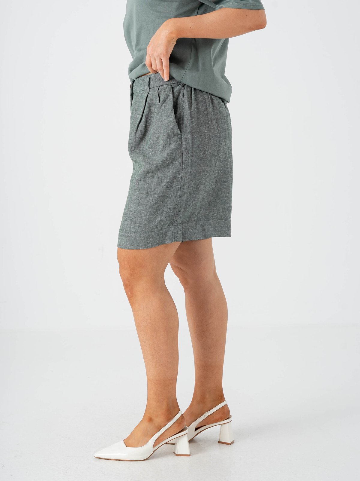 MSCH Copenhagen Viana Ginia High Waist Shorts Laurel W Melange