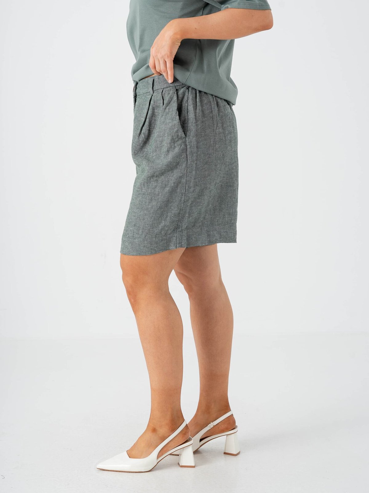 MSCH Copenhagen Viana Ginia High Waist Shorts Laurel W Melange