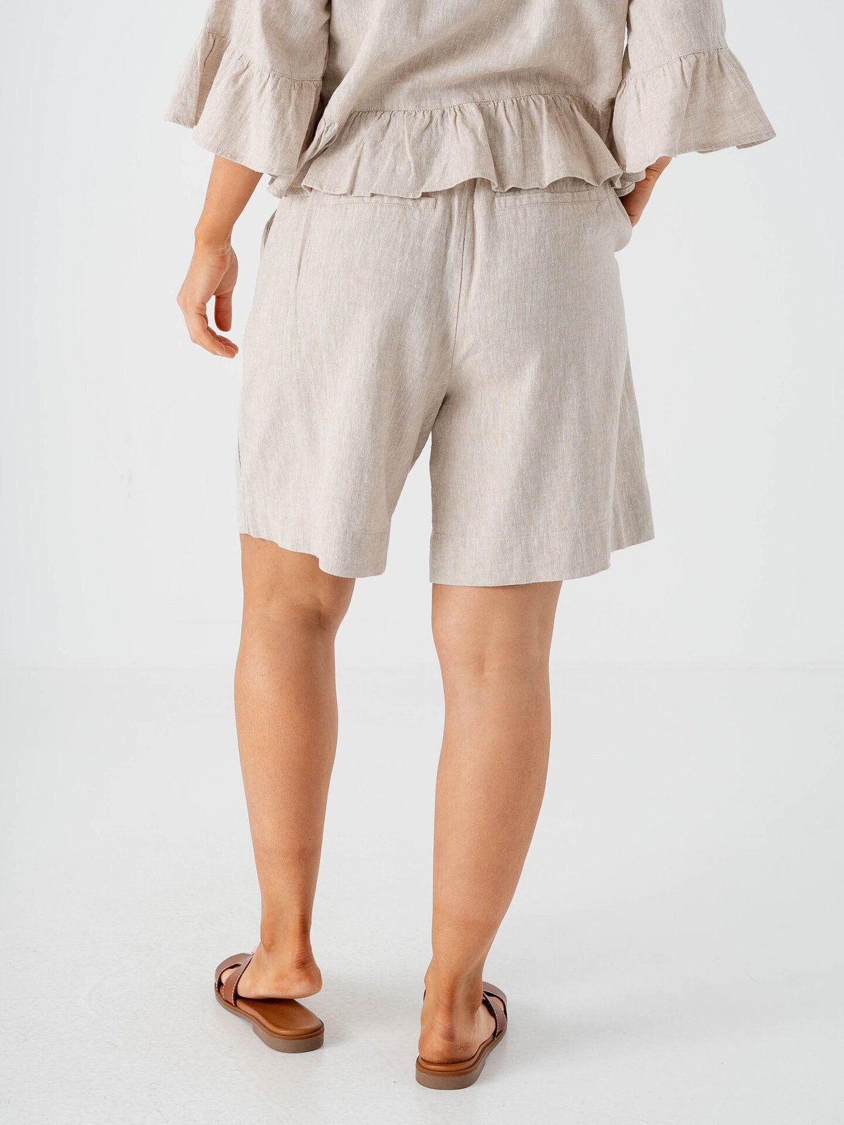 MSCH Copenhagen Viana Ginia High Waist Shorts Sand Melange
