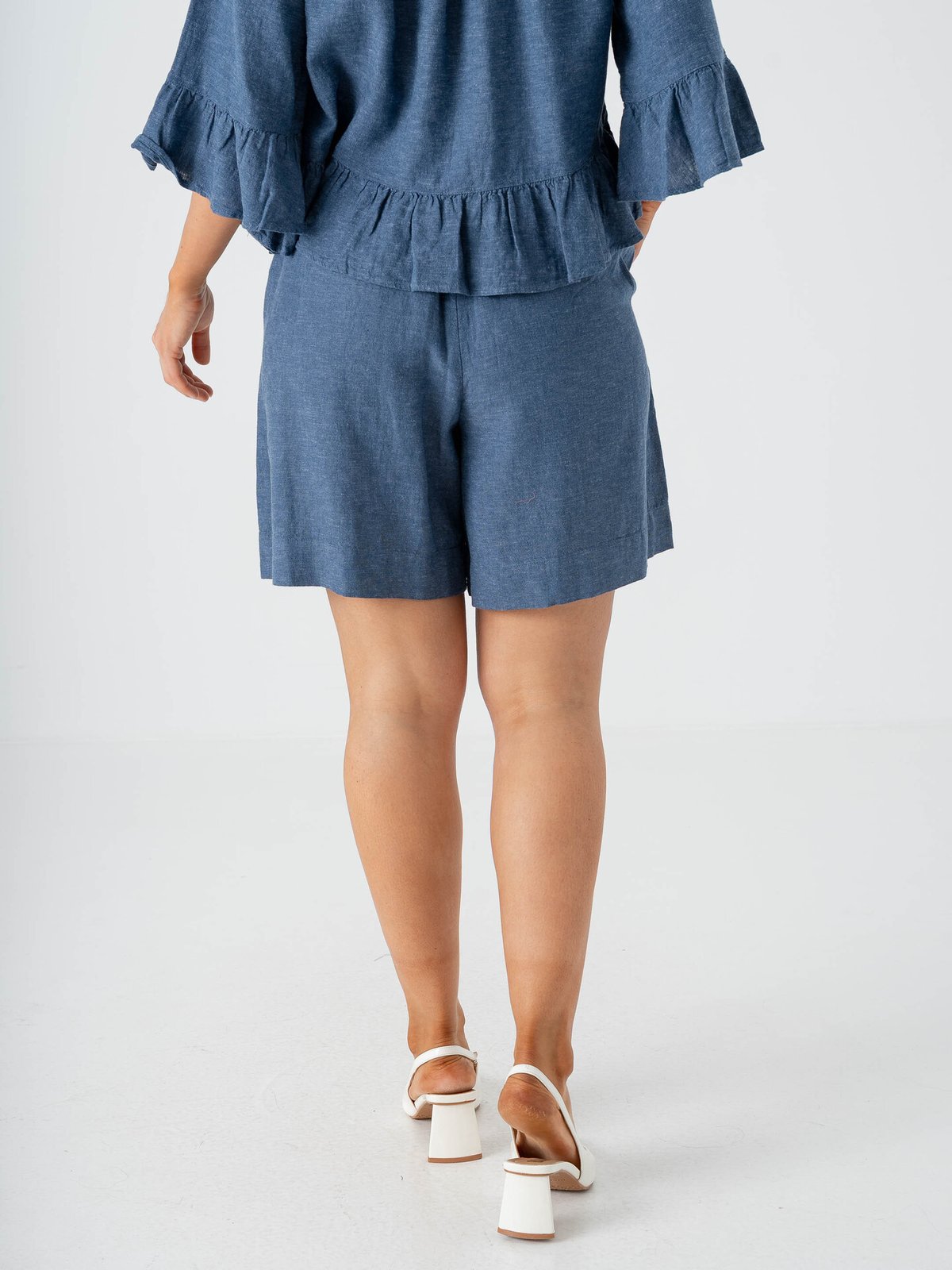 MSCH Copenhagen Viana Ginia High Waist Shorts V Indigo Melange