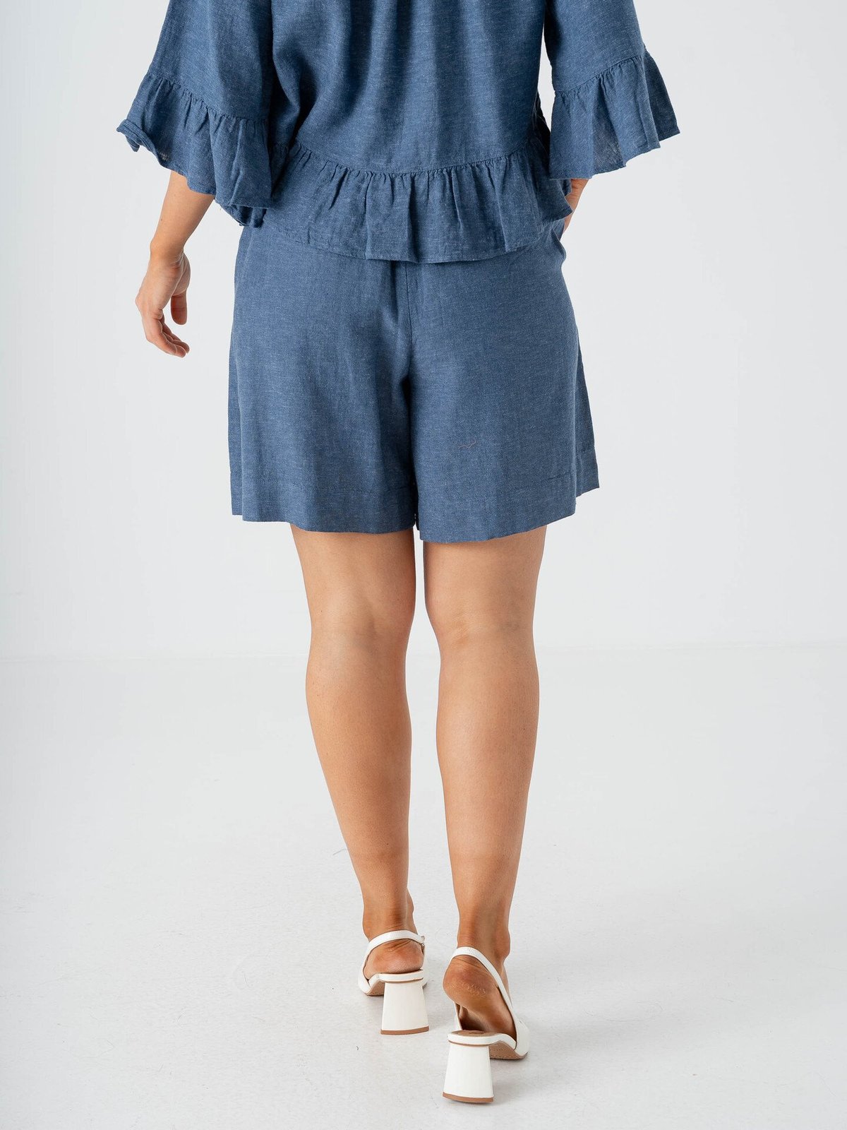 MSCH Copenhagen Viana Ginia High Waist Shorts V Indigo Melange