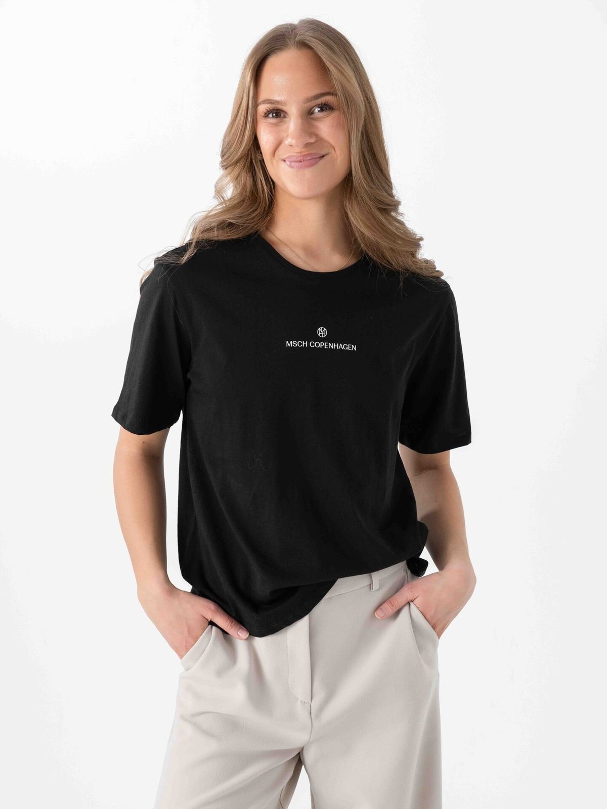 MSCH Copenhagen Theana Organic Icon Logo Tee Black / White