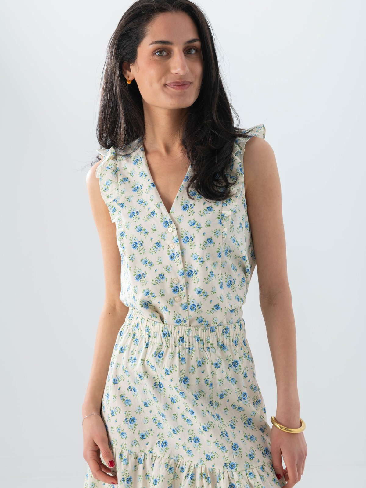 MSCH Copenhagen Solfried Short Sleeve Top Marina Flower