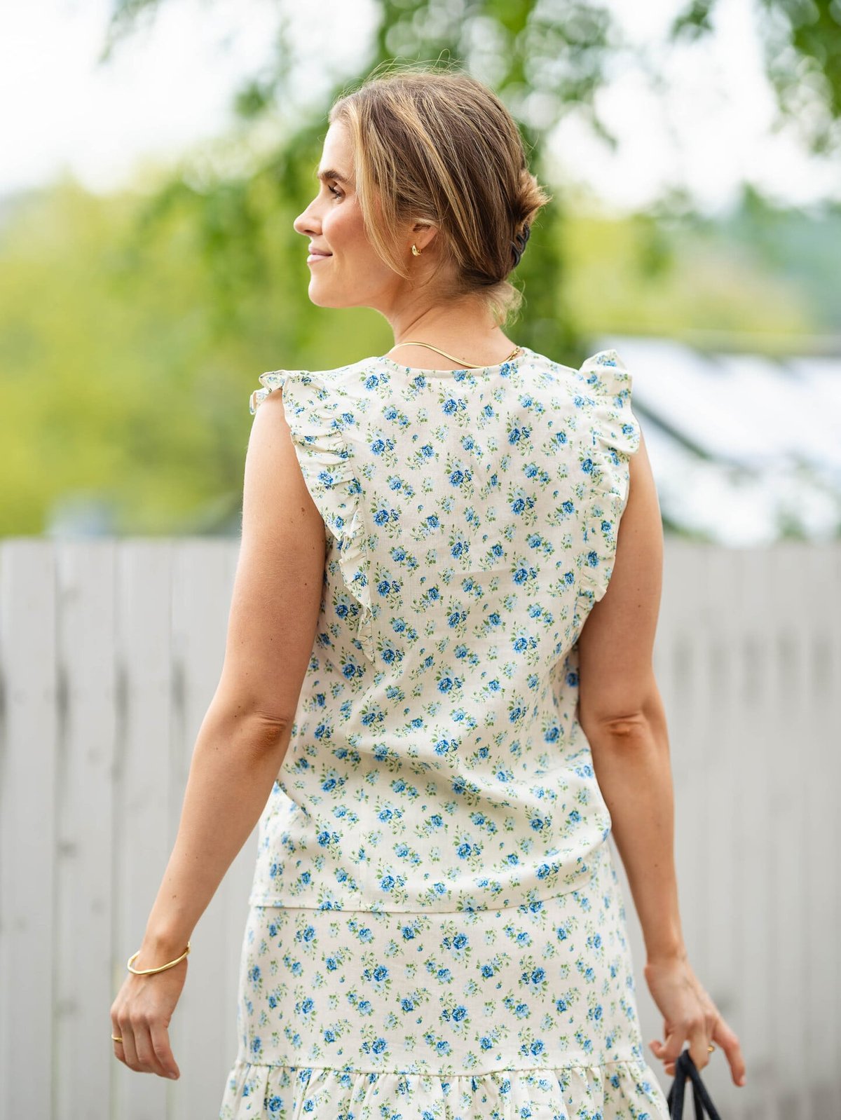 MSCH Copenhagen Solfried Short Sleeve Top Marina Flower