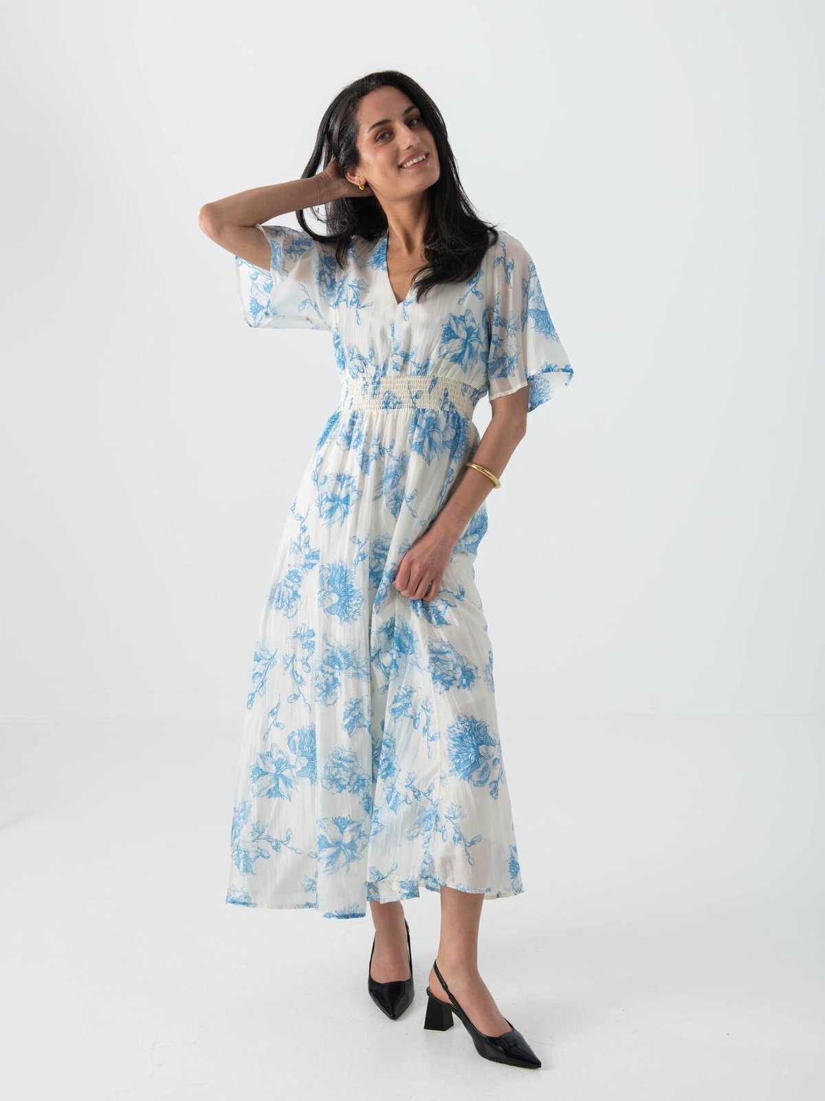 MSCH Copenhagen Evangelia 2/4 Dress M Blue Flower