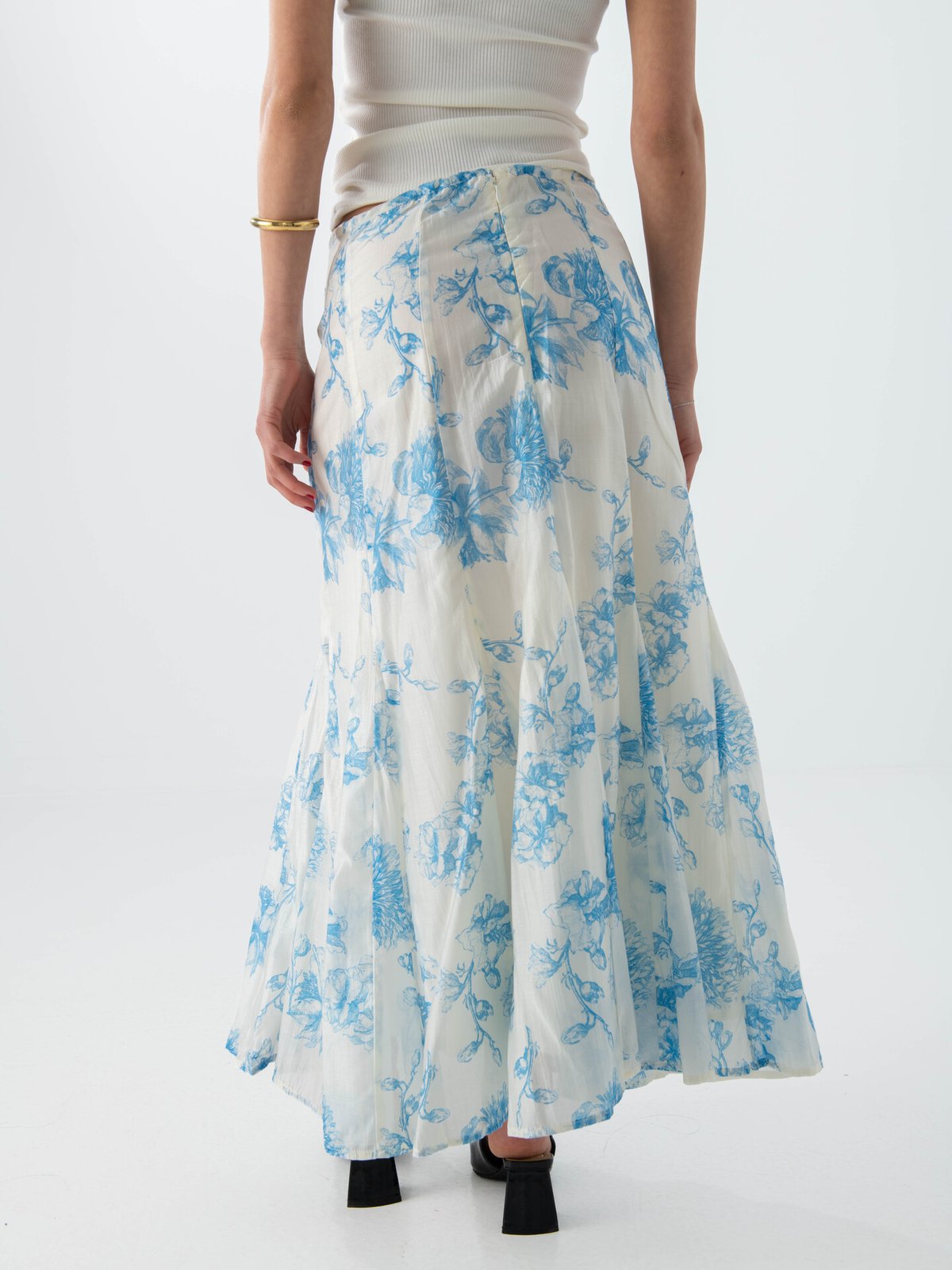 MSCH Copenhagen Evangelia High Waist Skirt M Blue Flower