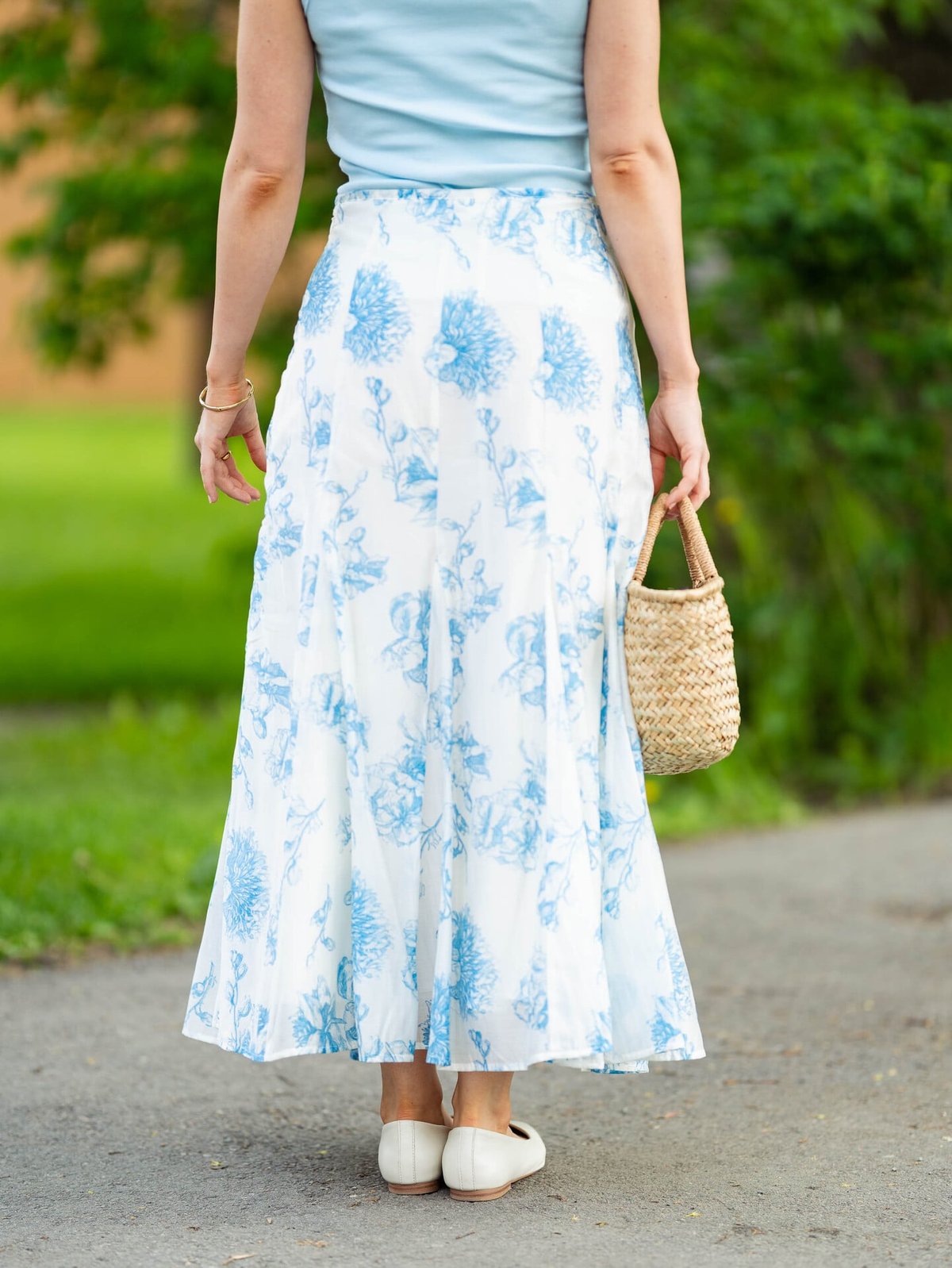 MSCH Copenhagen Evangelia High Waist Skirt M Blue Flower
