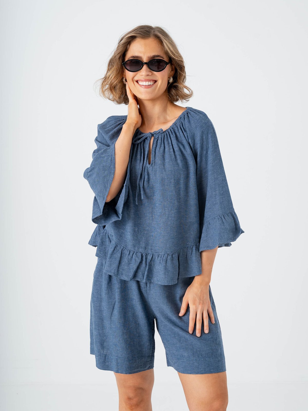 MSCH Copenhagen Viana Ginia 2/4 Top V Indigo Melange