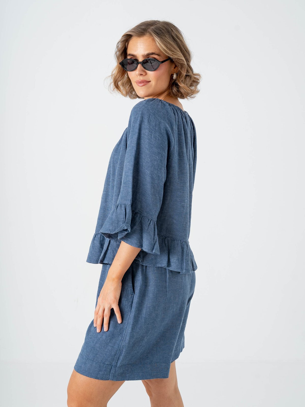 MSCH Copenhagen Viana Ginia 2/4 Top V Indigo Melange