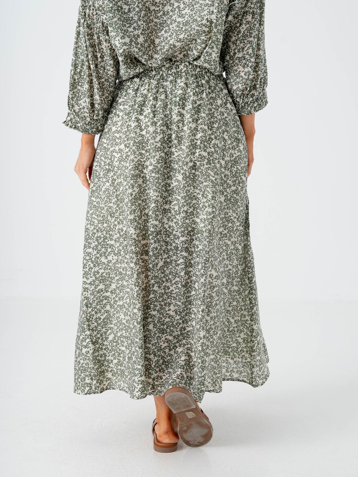 MSCH Copenhagen Seraphina High Waist Long Skirt Egret Flower