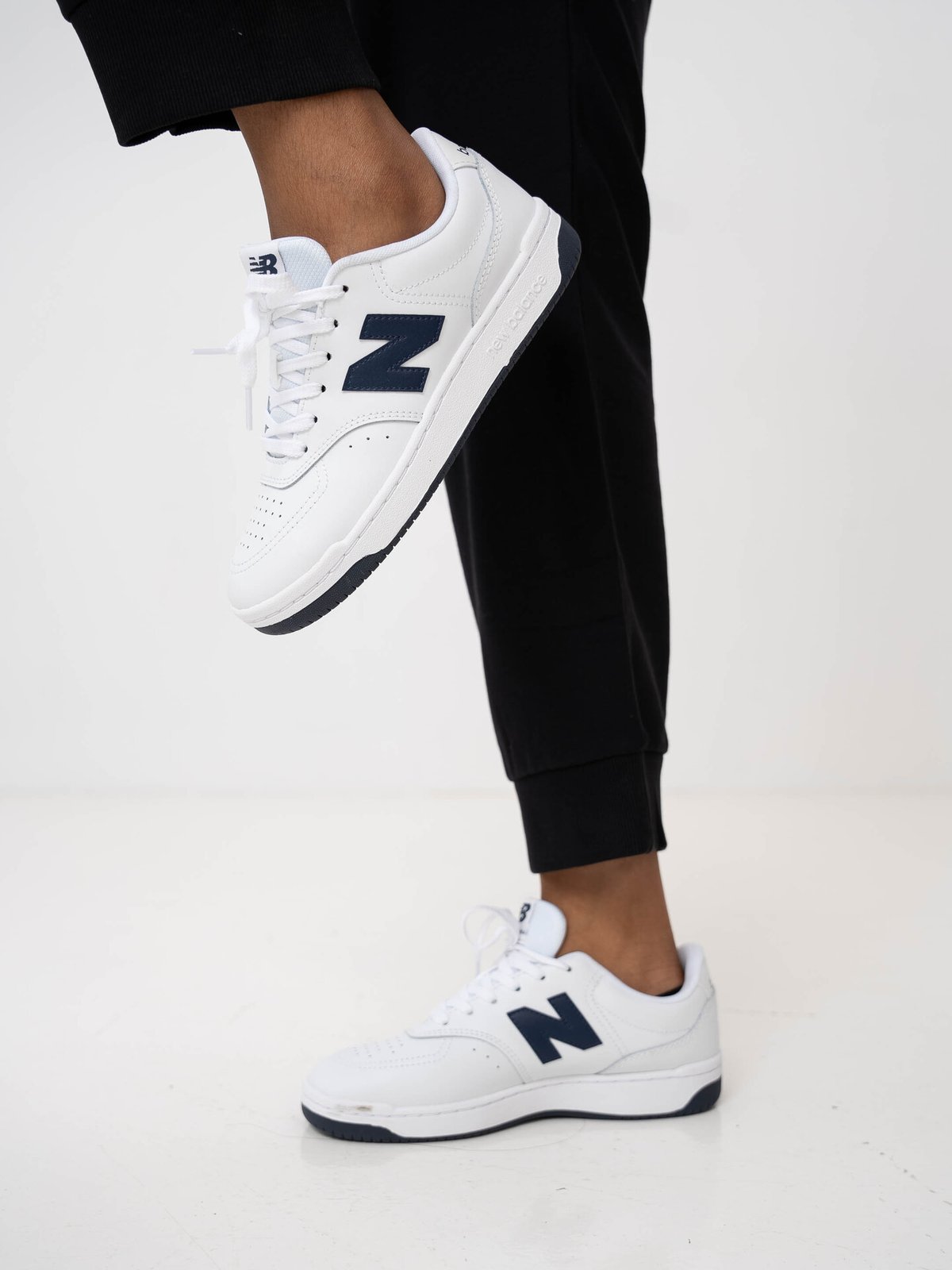 New Balance BB80 White with Navy