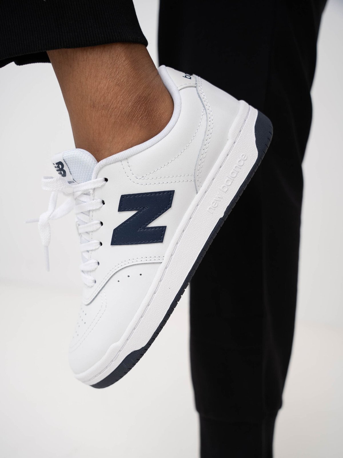 New Balance BB80 White with Navy