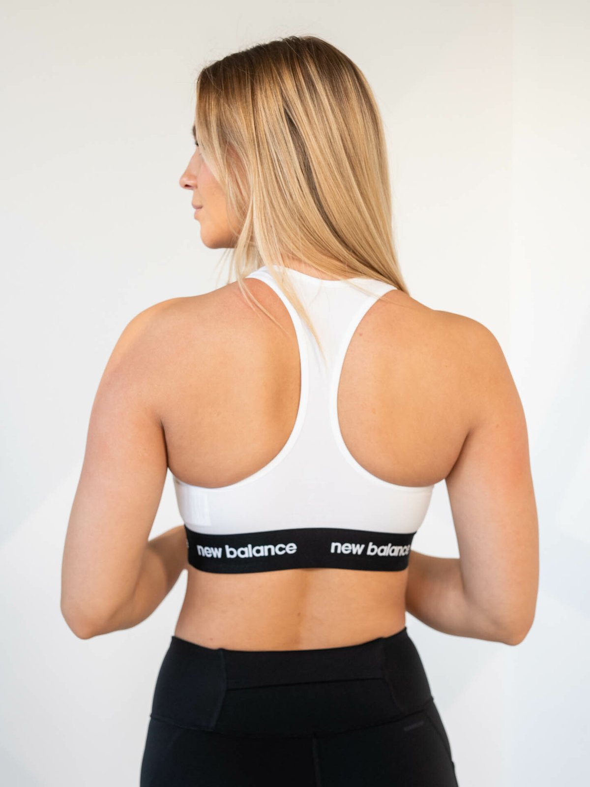 New Balance Sleek Medium support Bra White