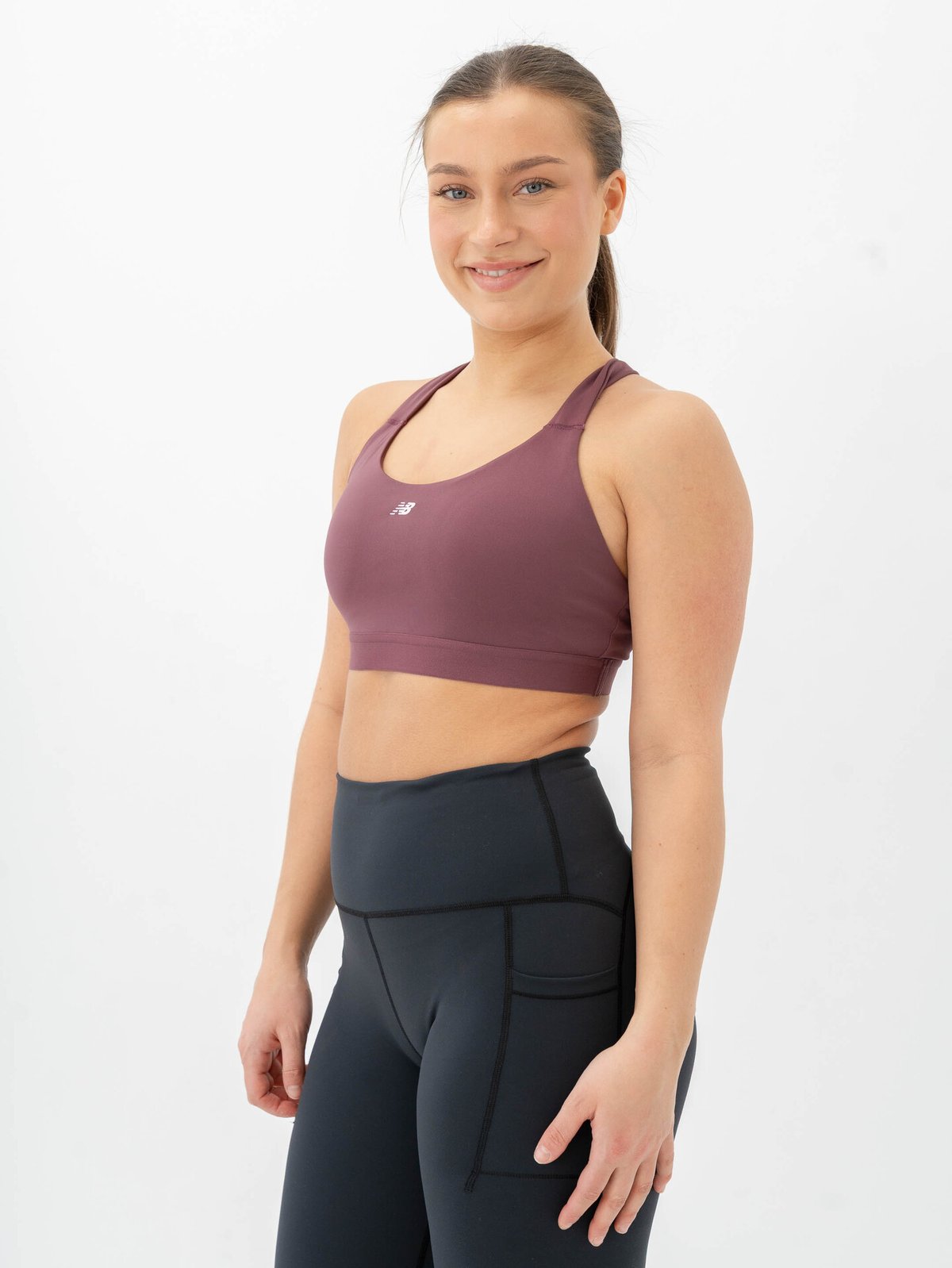 New Balance Essential Train Bra Faded Plum