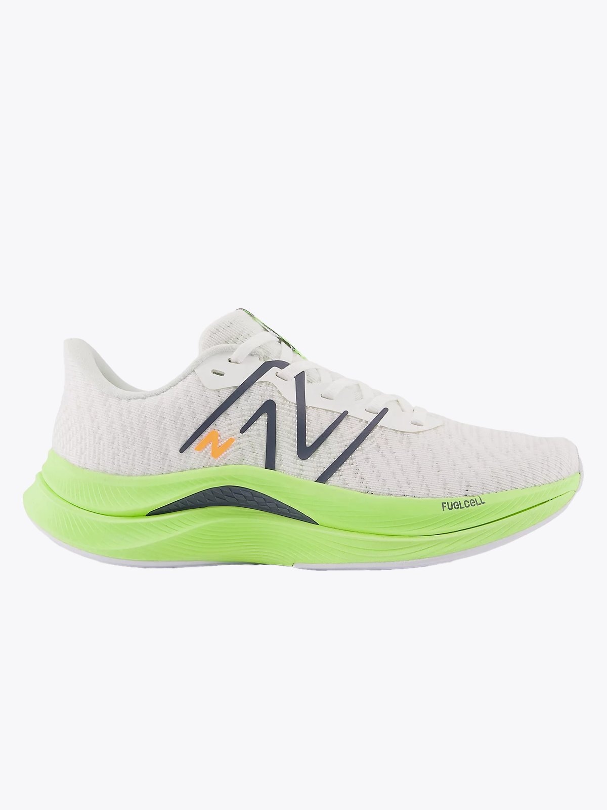 New Balance Fuel Cell Propel White with bleached lime glo and graphite