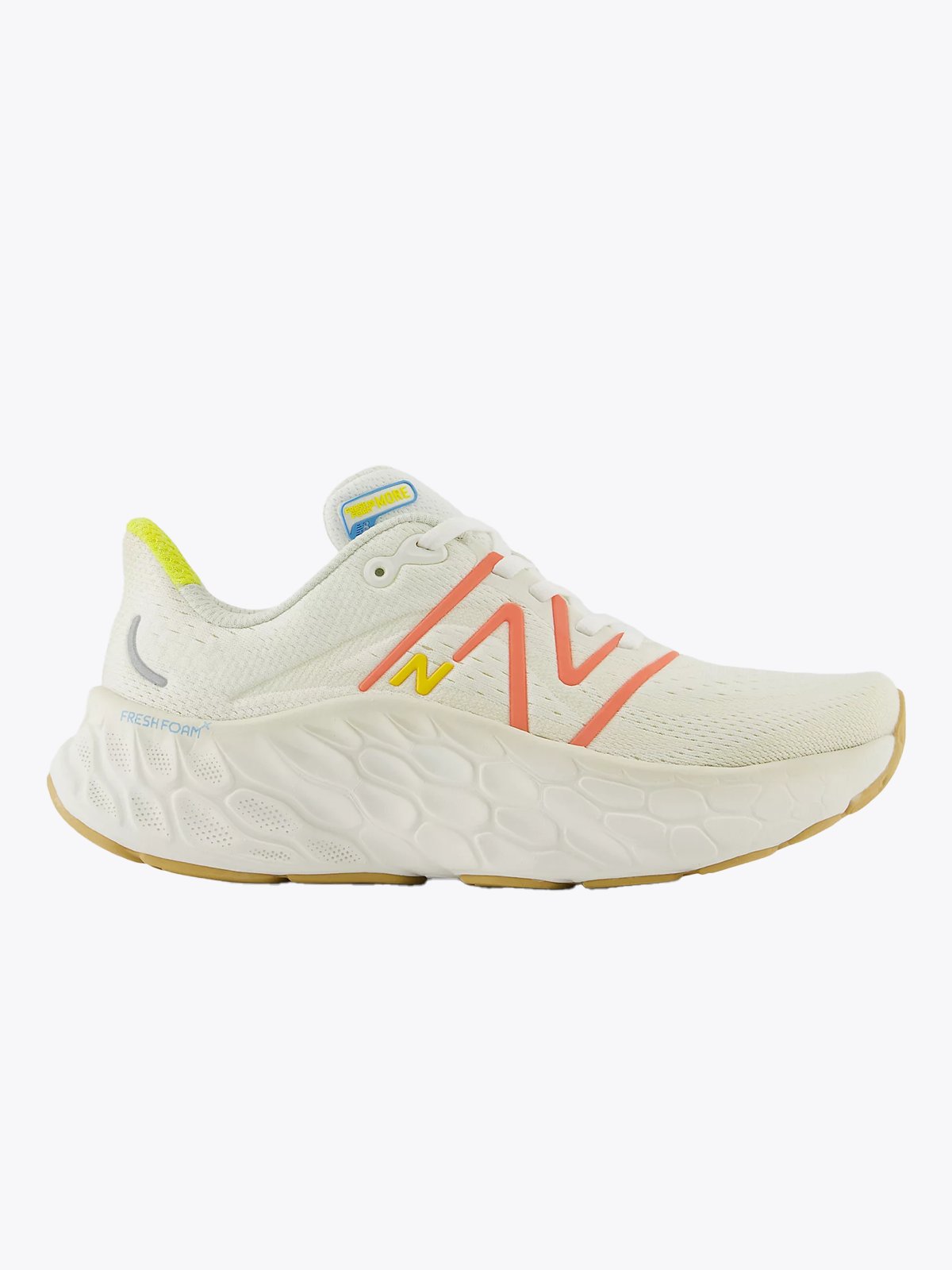 New Balance Fresh Foam More Sea salt with gulf red and lemon zest
