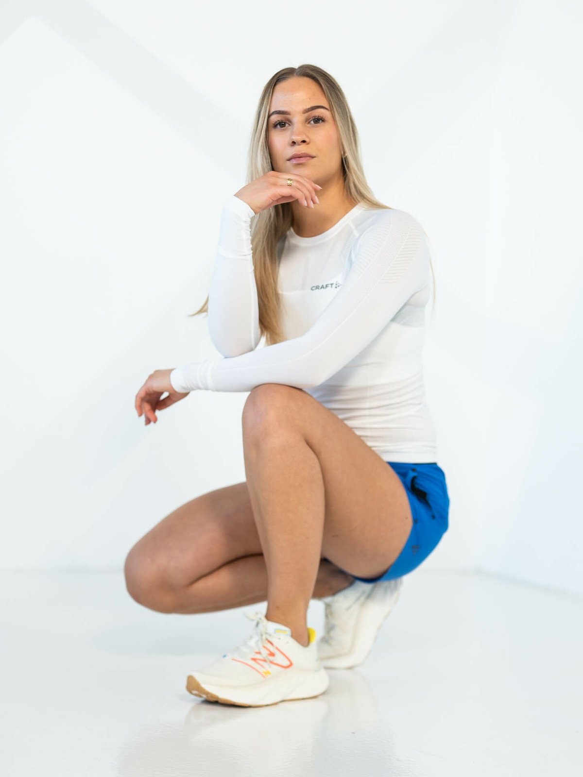 New Balance Fresh Foam More Sea salt with gulf red and lemon zest