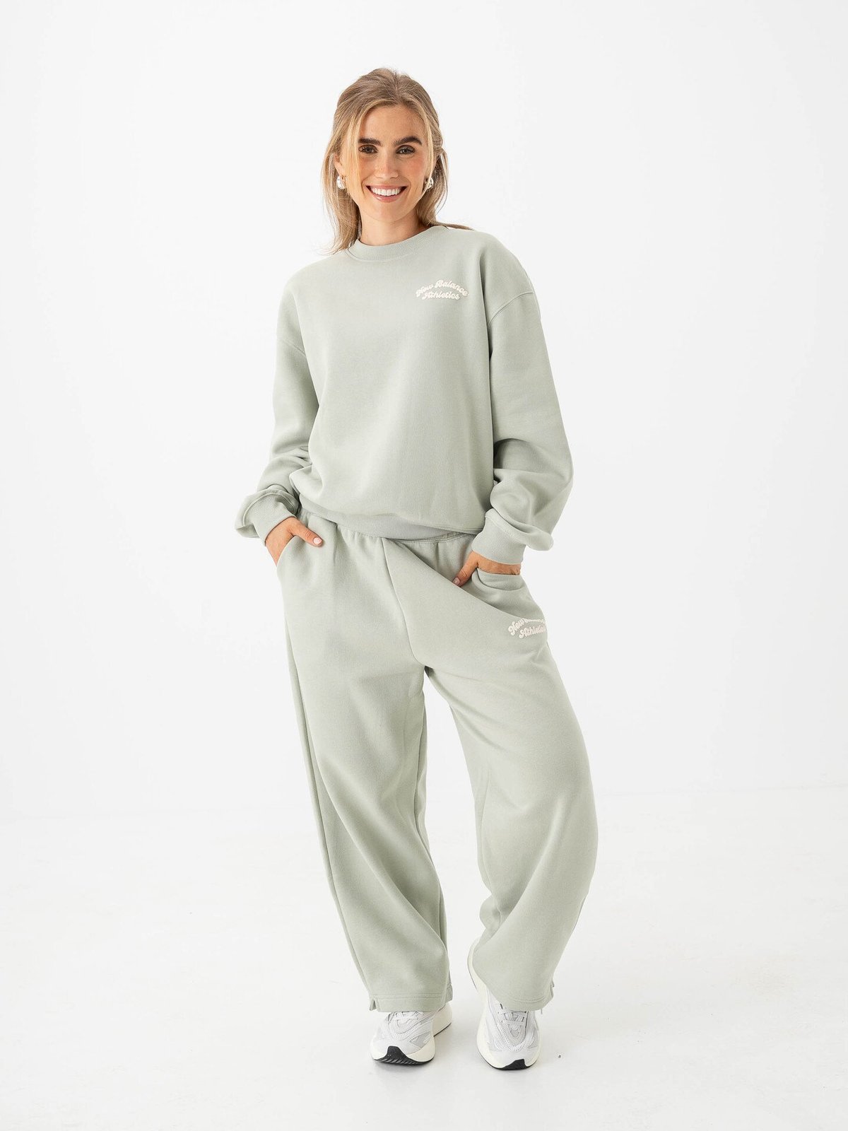 New Balance Linear Heritage Fleece Barrel Leg Pant Grønn