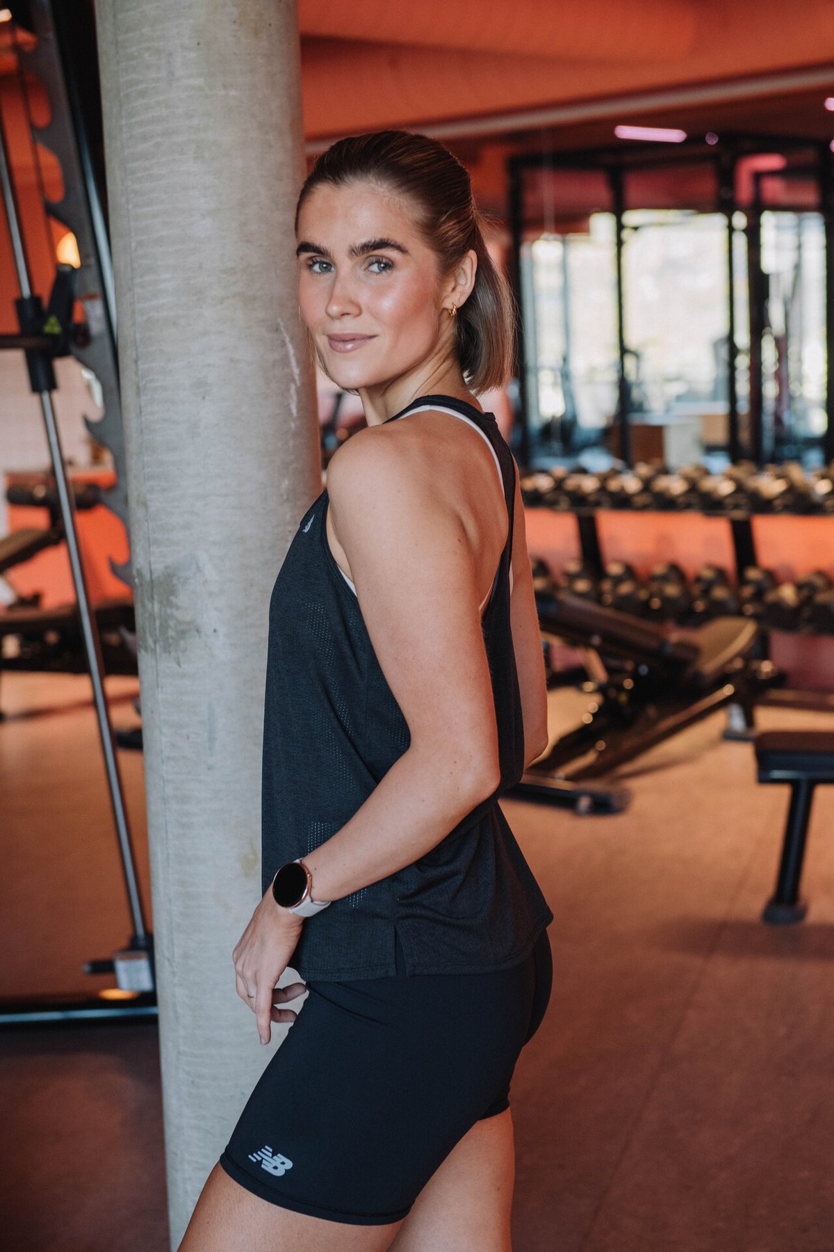 New Balance Athletics Tank Caviar Heather med Slate Grey