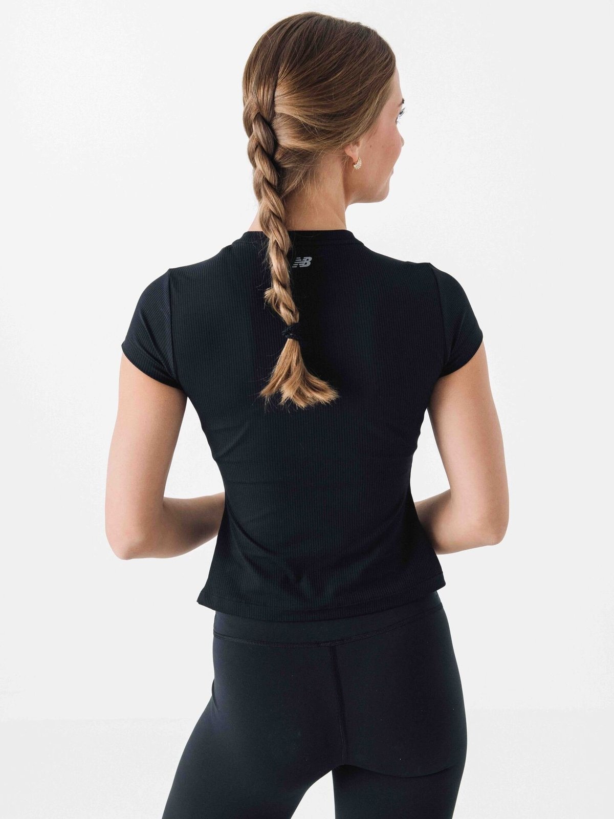 New Balance Ribbed Fitted T-Shirt Black