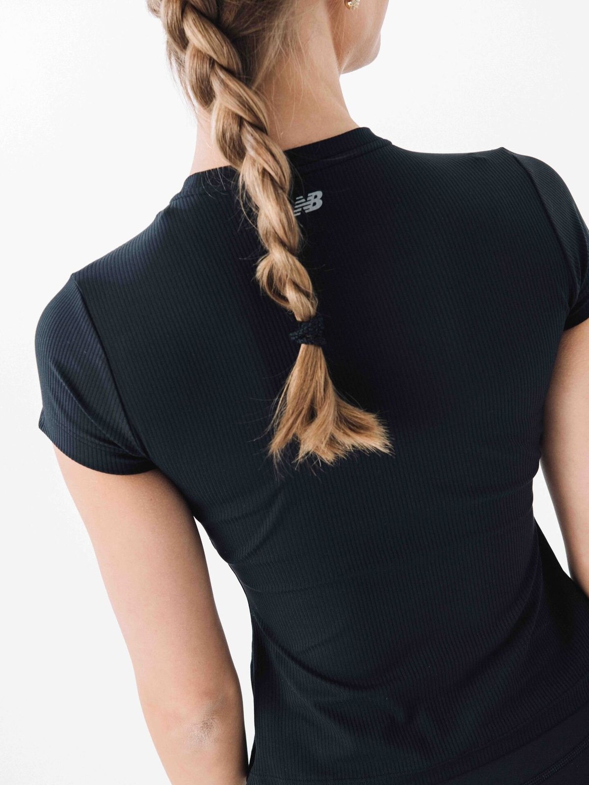 New Balance Ribbed Fitted T-Shirt Black