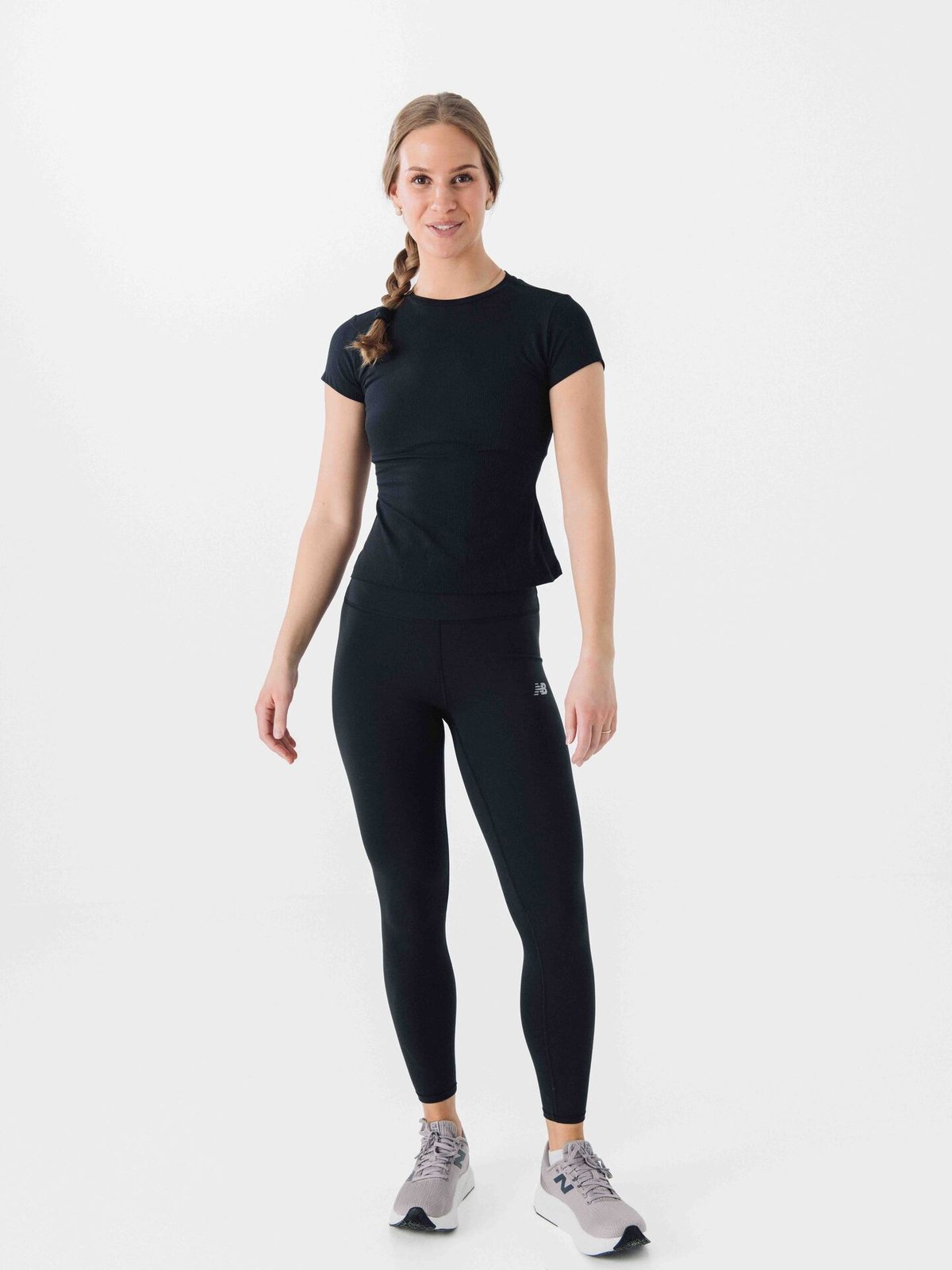 New Balance Ribbed Fitted T-Shirt Black