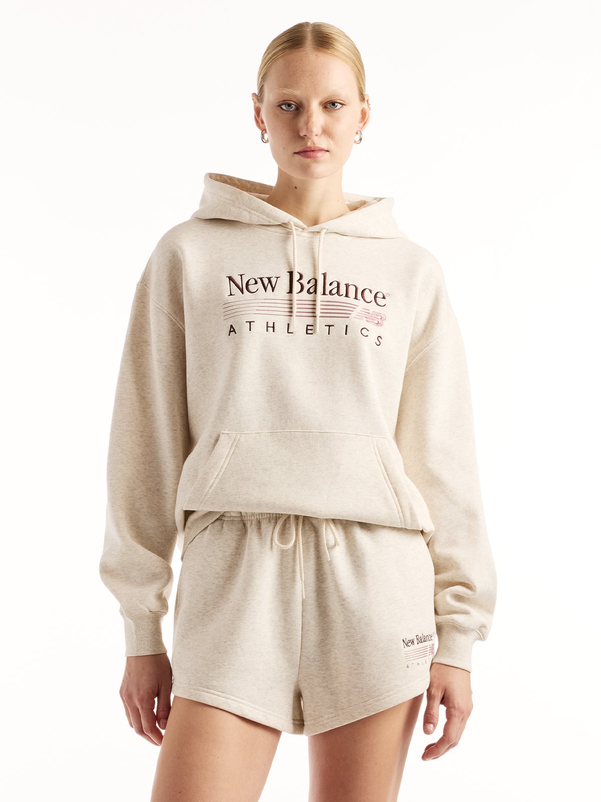 New Balance Trackside Fleece Hoodie Beige