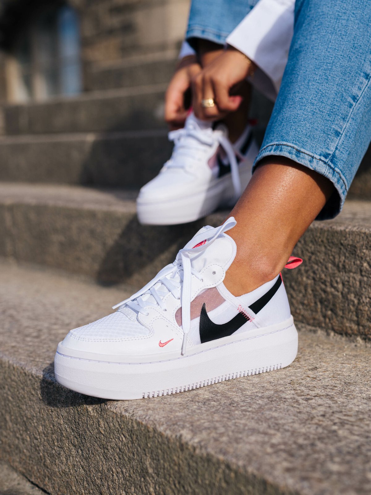 Nike Court Vision Alta White / Sea Coral-Black