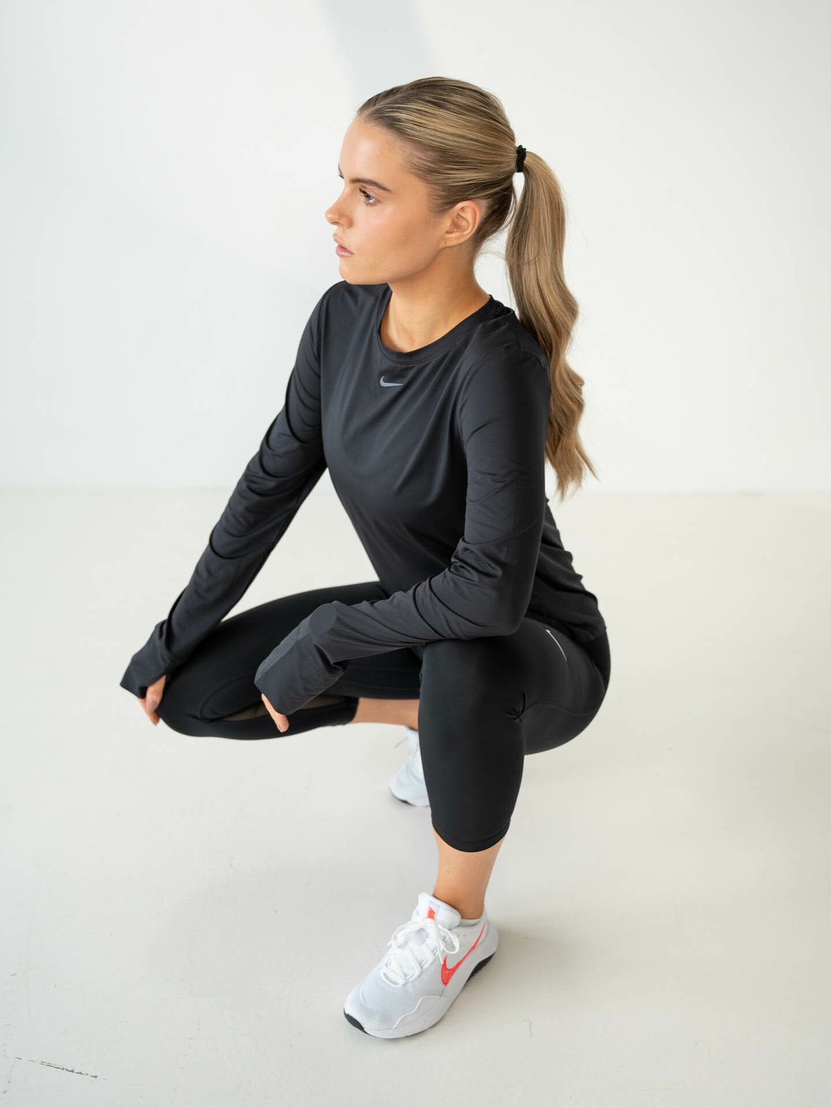 Nike Pro 365 Crop Tight Svart/Hvit