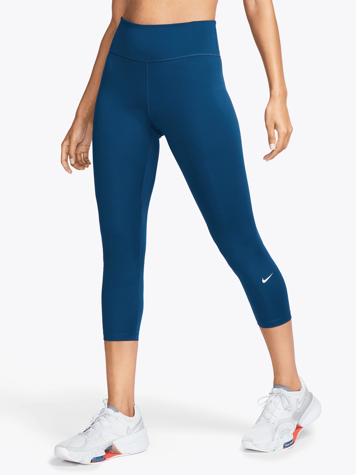 Nike One Mid Rise Crop Tights Valerian Blue/White
