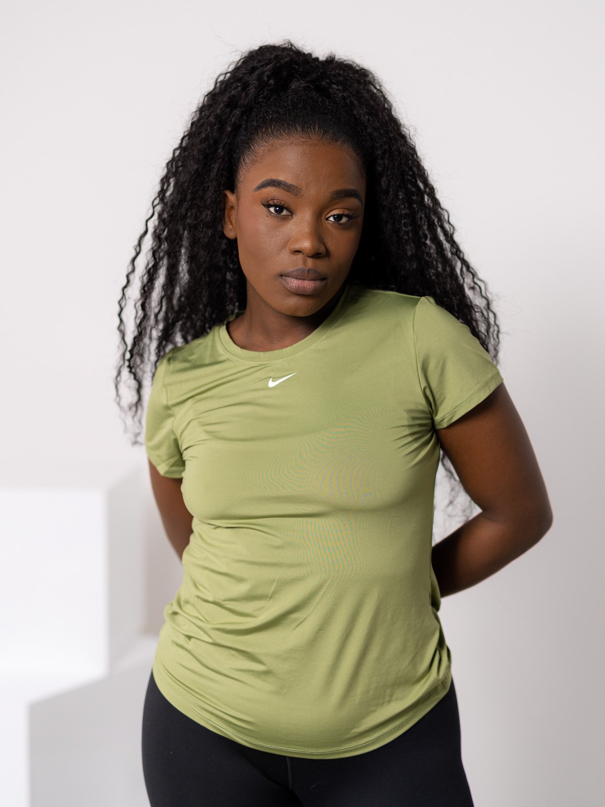 Nike One Short Sleeve Slim Top Alligator/White