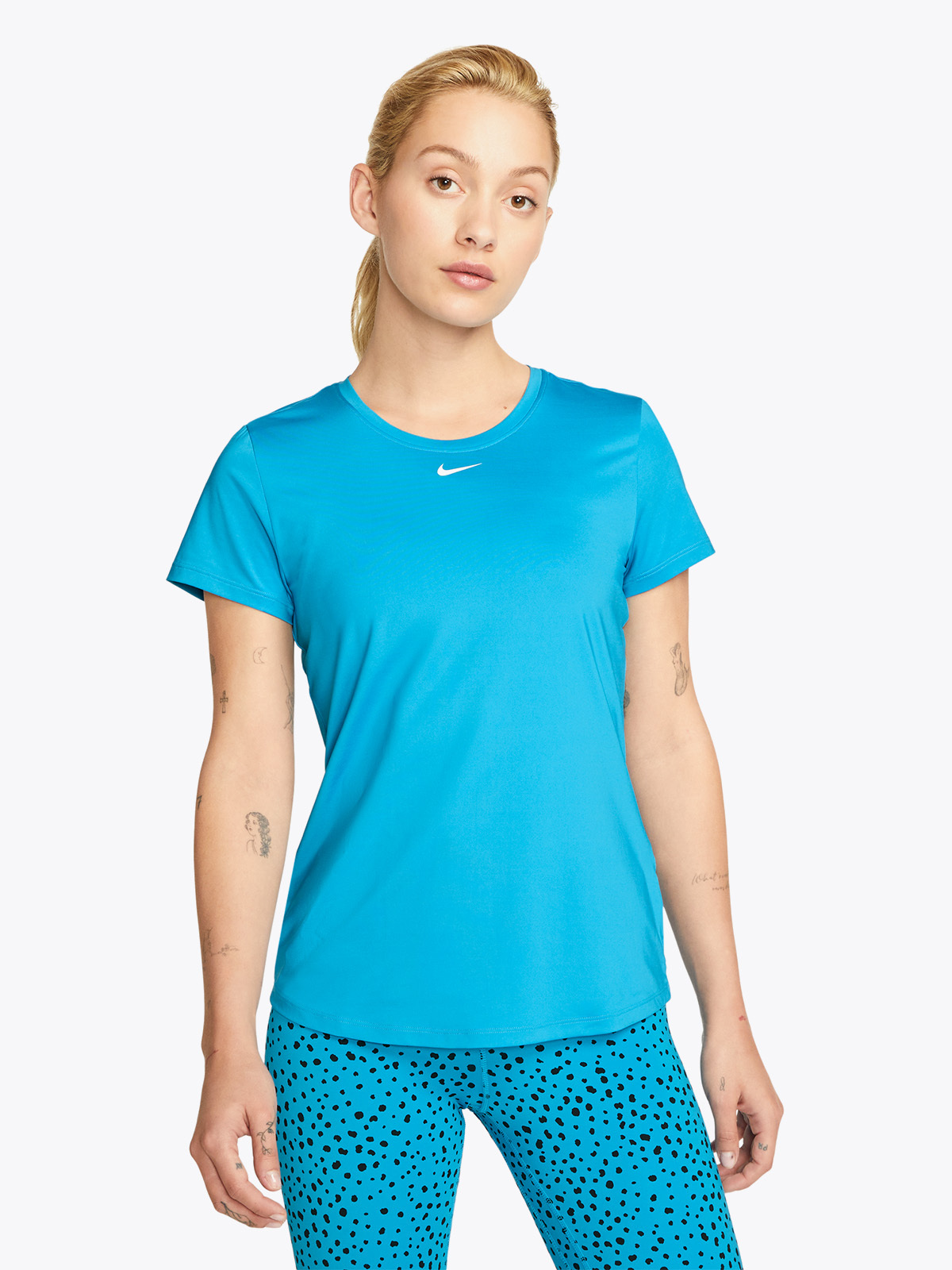 Nike One Short Sleeve Slim Top Laser Blue/White