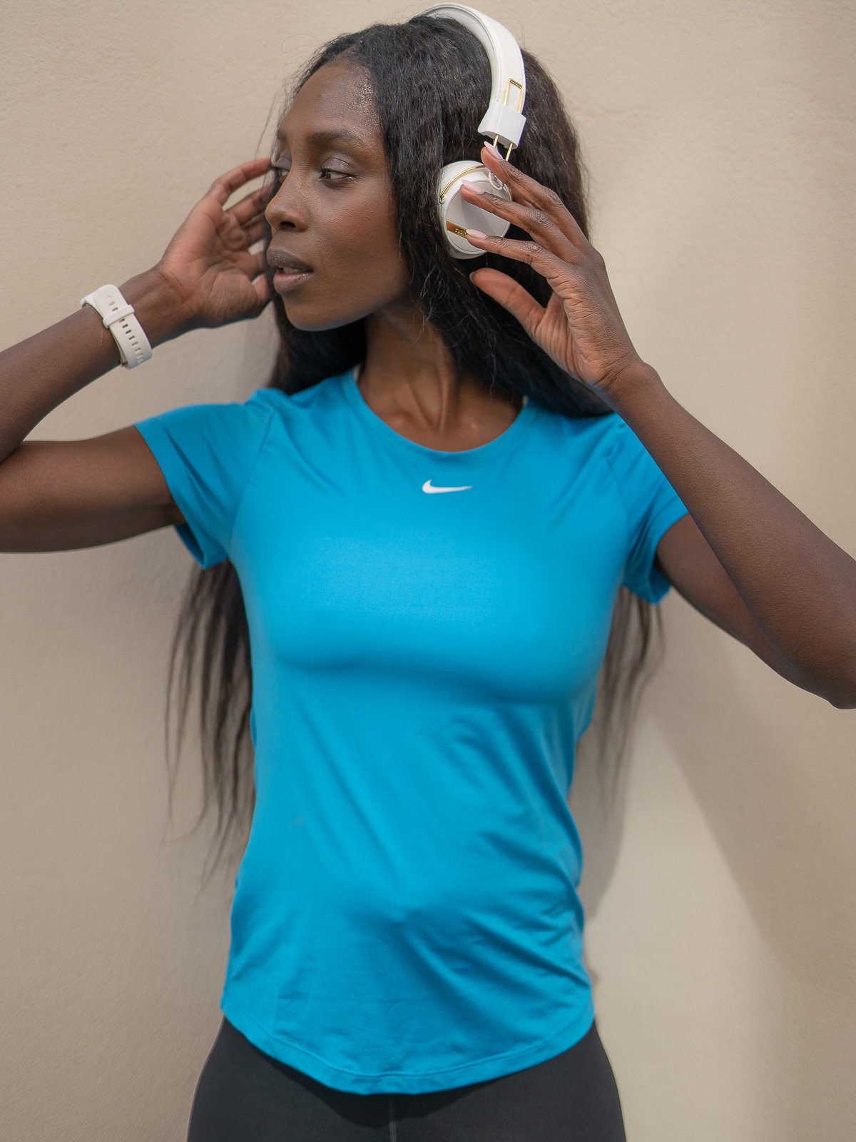 Nike One Short Sleeve Slim Top Laser Blue/White