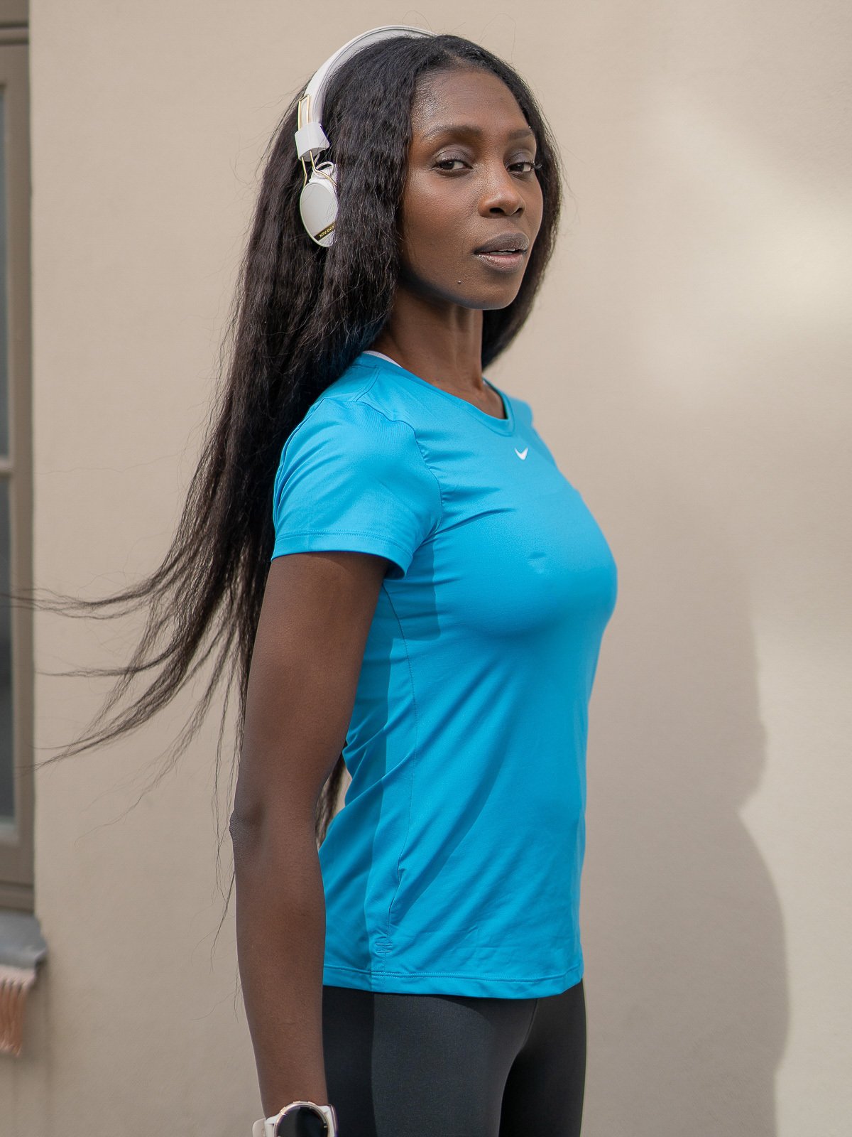 Nike One Short Sleeve Slim Top Laser Blue/White