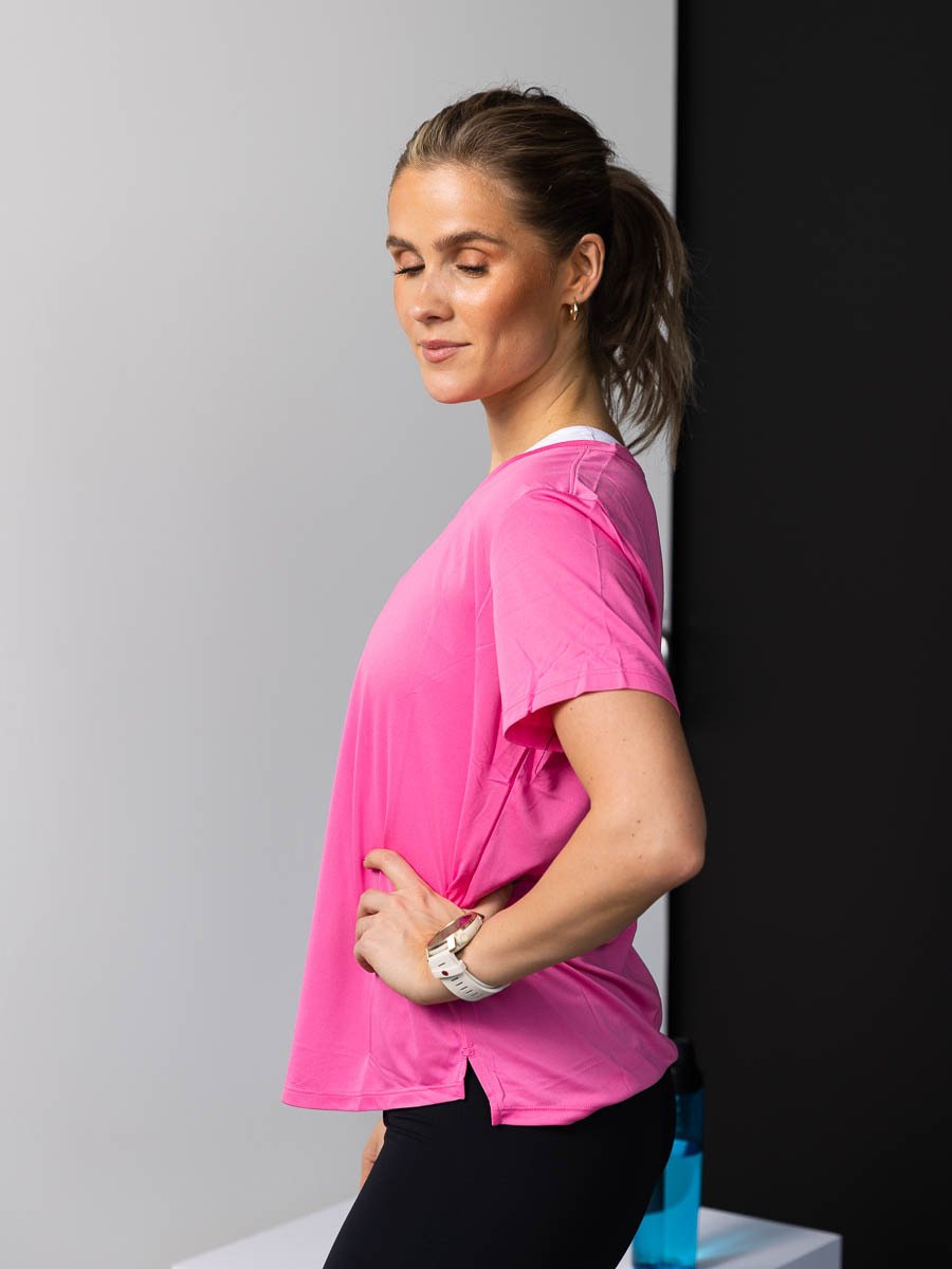 Nike One Short Sleeve Standard Top Pinksicle/White