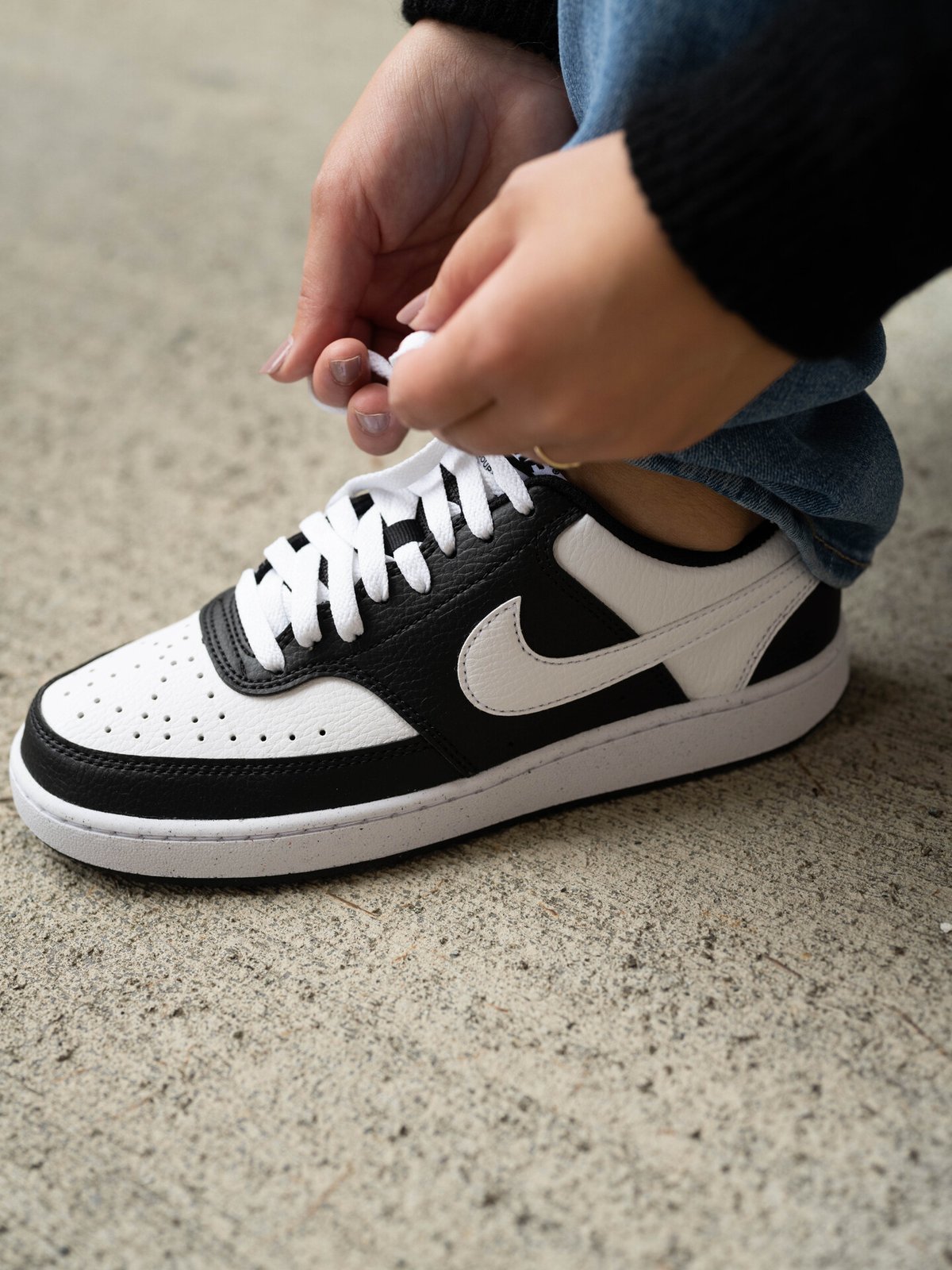 Nike Court Vision Low Next Nature Svart/Hvit