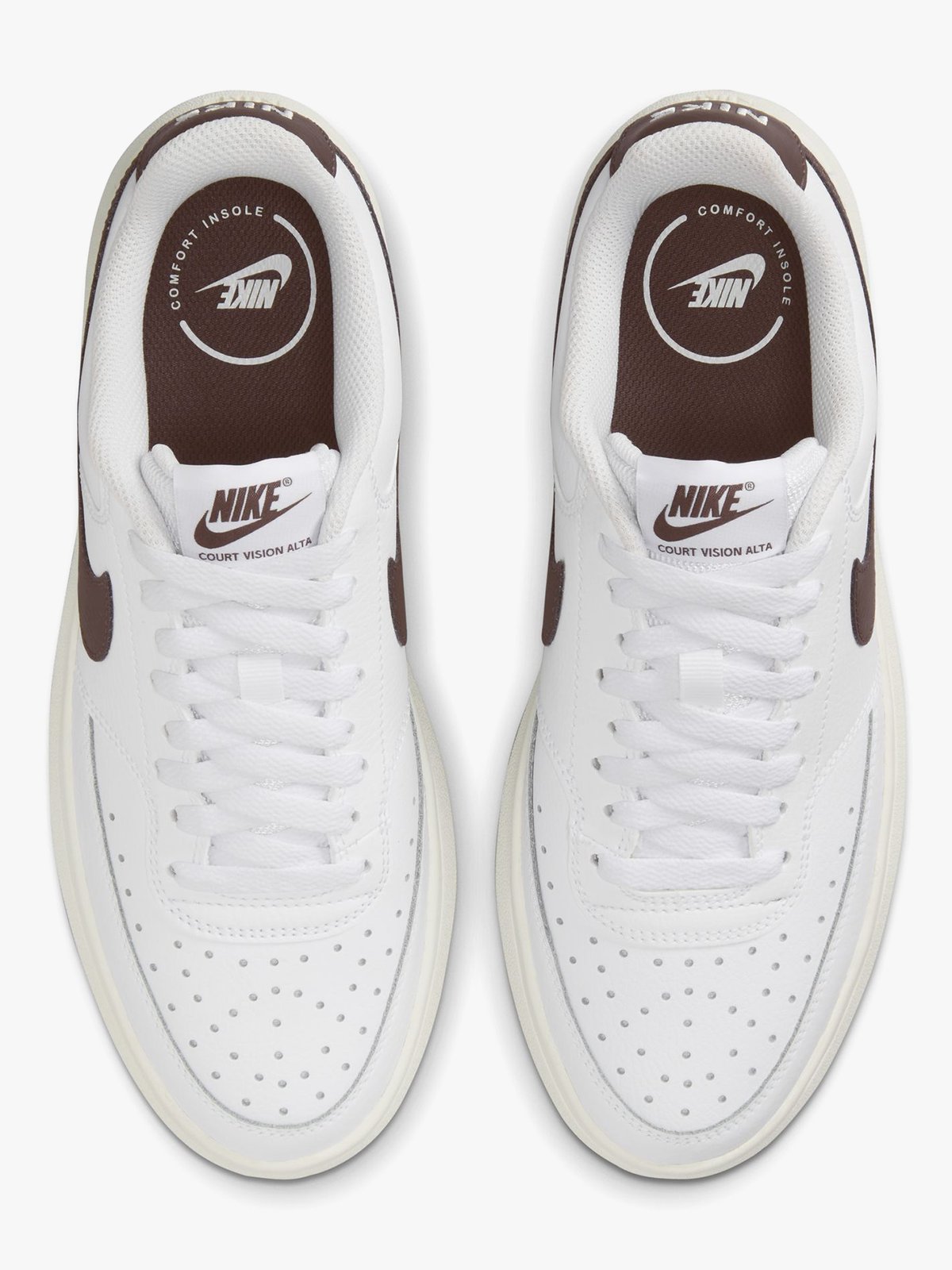 Nike Court Vision Alta Leather White/Barboque brown-snail