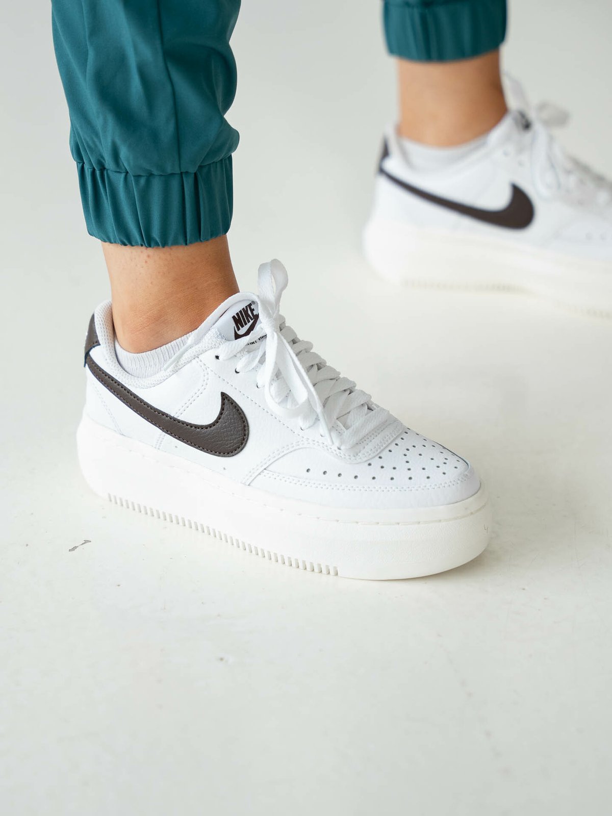 Nike Court Vision Alta Leather White/Barboque brown-snail