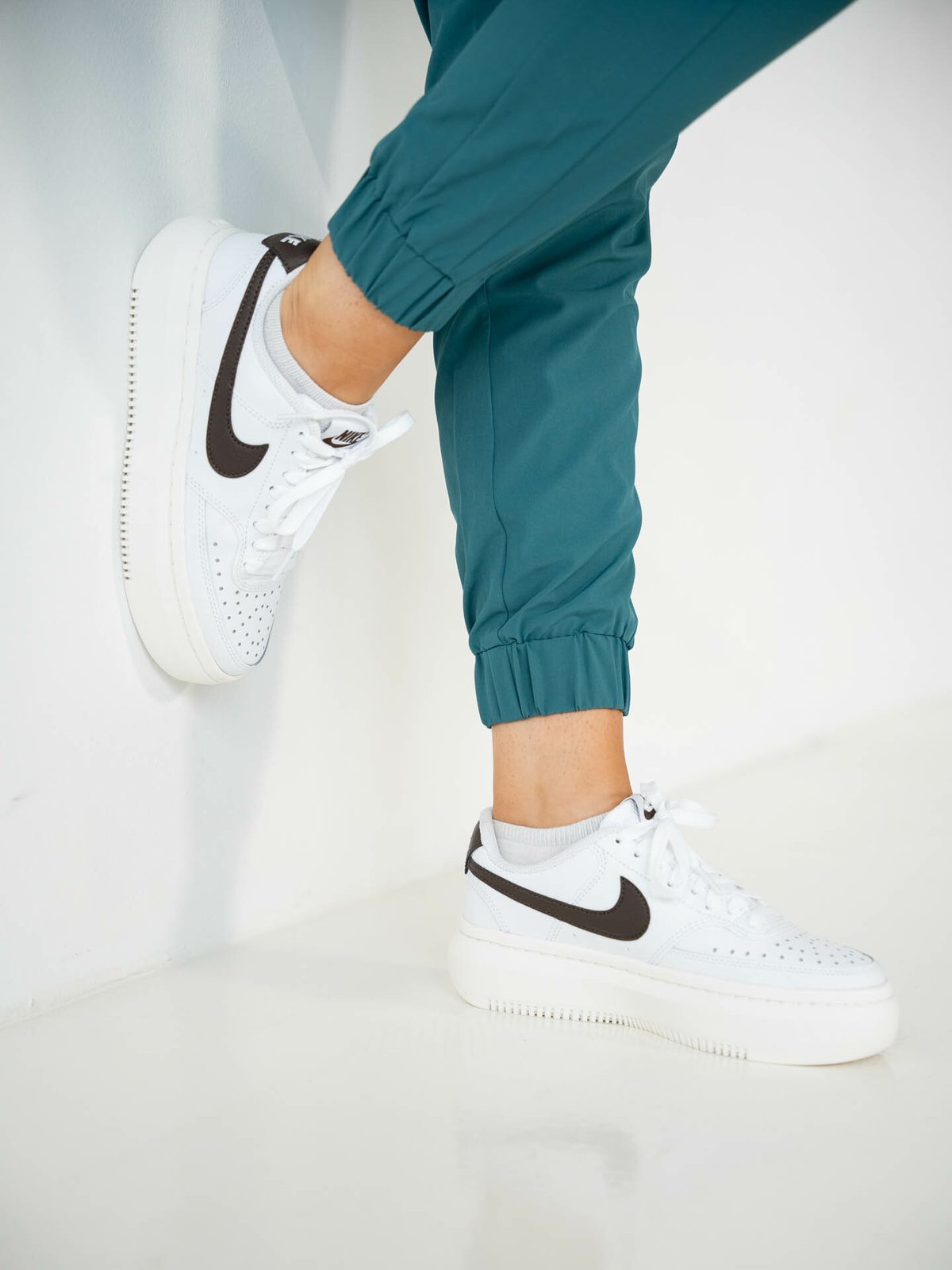 Nike Court Vision Alta Leather White/Barboque brown-snail