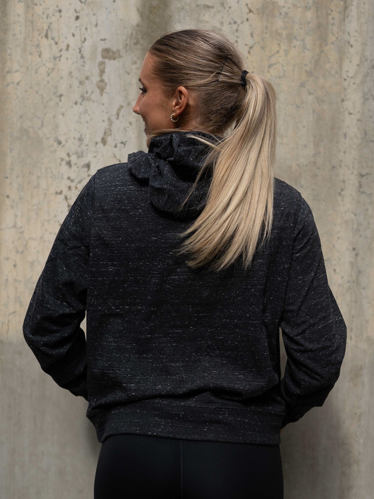 Nike Gym Vintage Po Hoodie Svart/Hvit